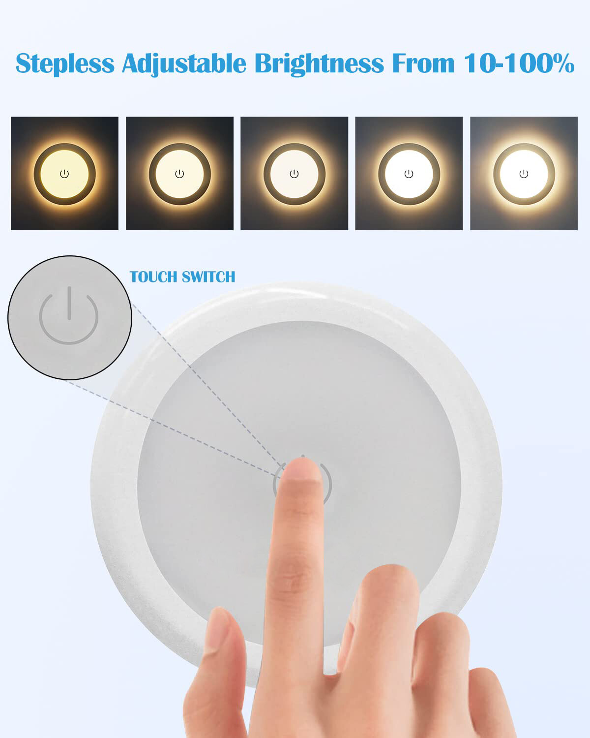 1-8PCS Rv Lights Interior,LED Ceiling Lights, 12V Light Fixtures w/ Touch Switch