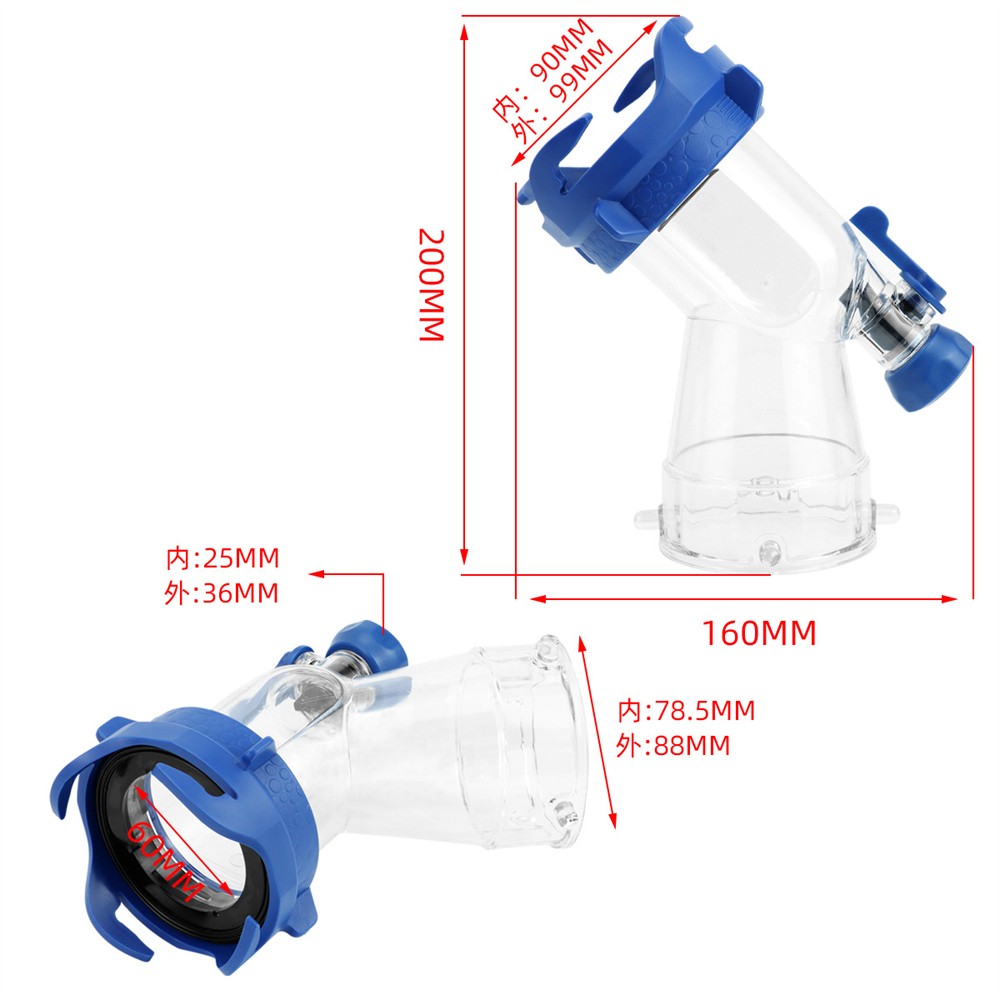 RV Tank Rinser Sewer Adapter, Transparent with Gasket,ON/OFF Switch,UV-Resistant