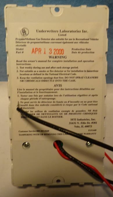 ** MTI INDUSTRIES – LP – Propane GAS DETECTOR – SAFE-T-ALERT – 40-441A – UNUSED