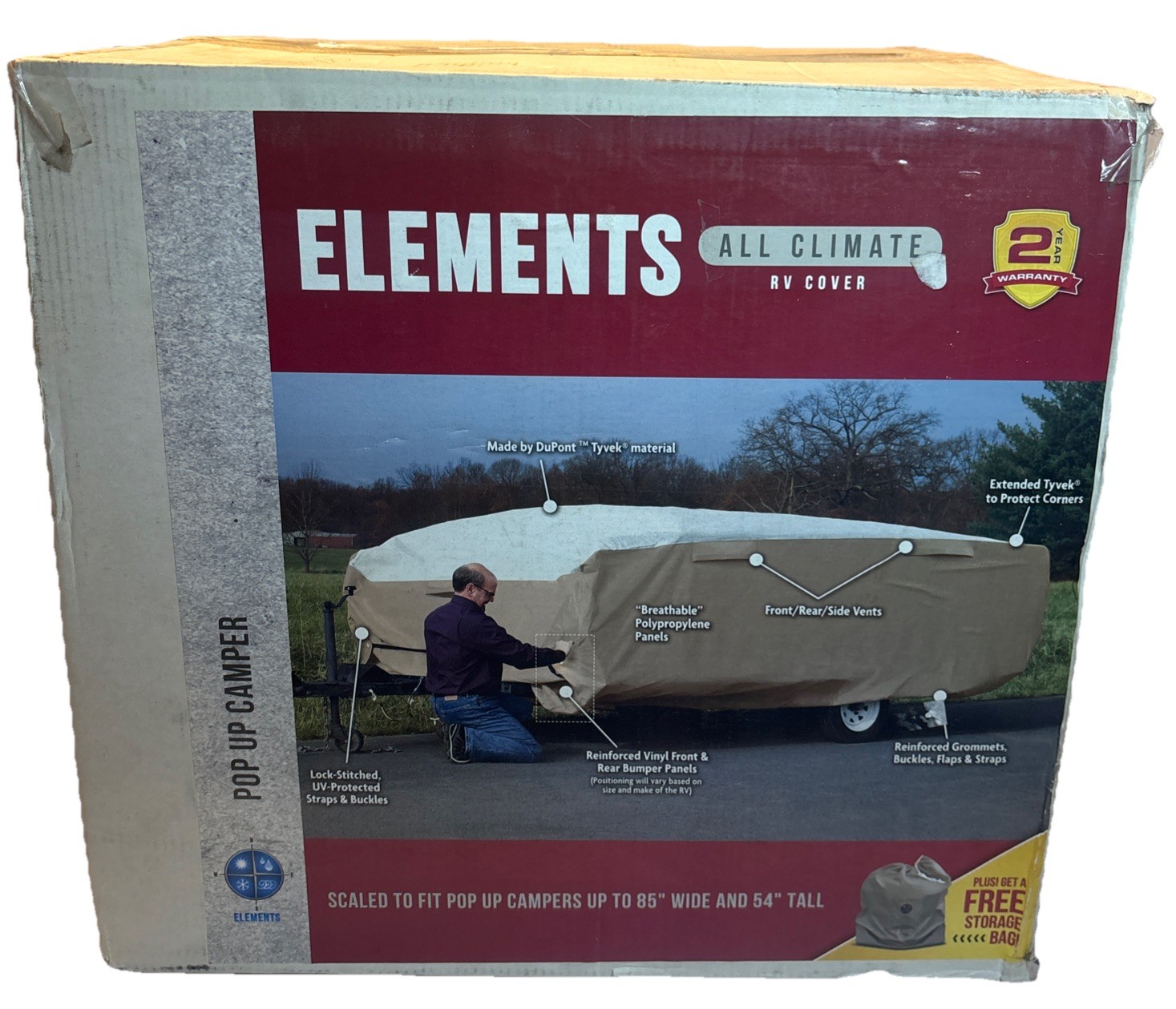Elements All-Climate Pop-Up Camper Cover | Fits 85” W & 54” H—NEW—See Below—