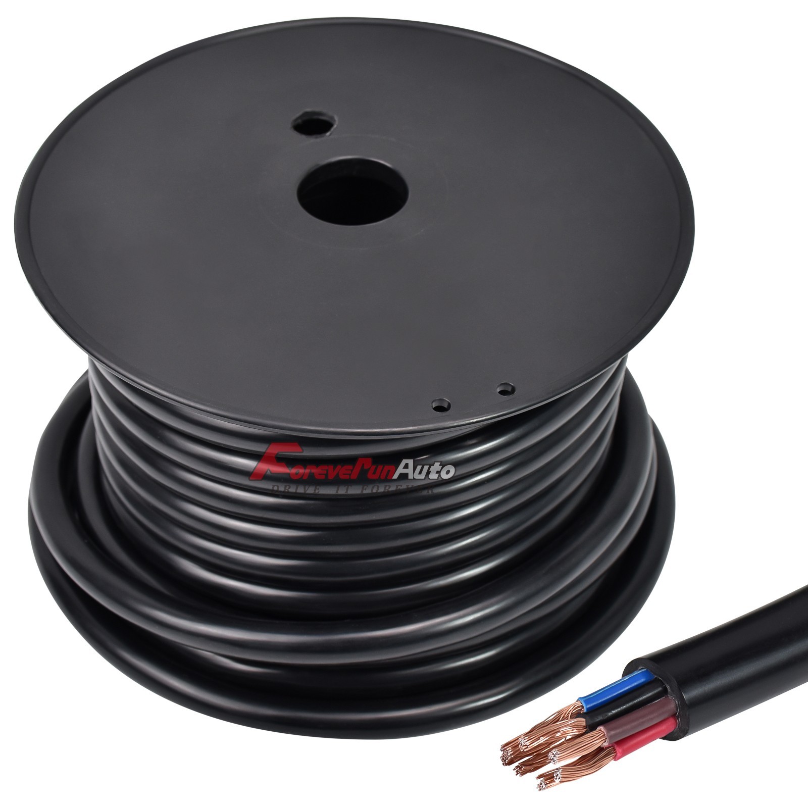 ( 30 Feet ) 14 Gauge 7 Way Conductor Wire RV Trailer Cable Black Cord Insulated