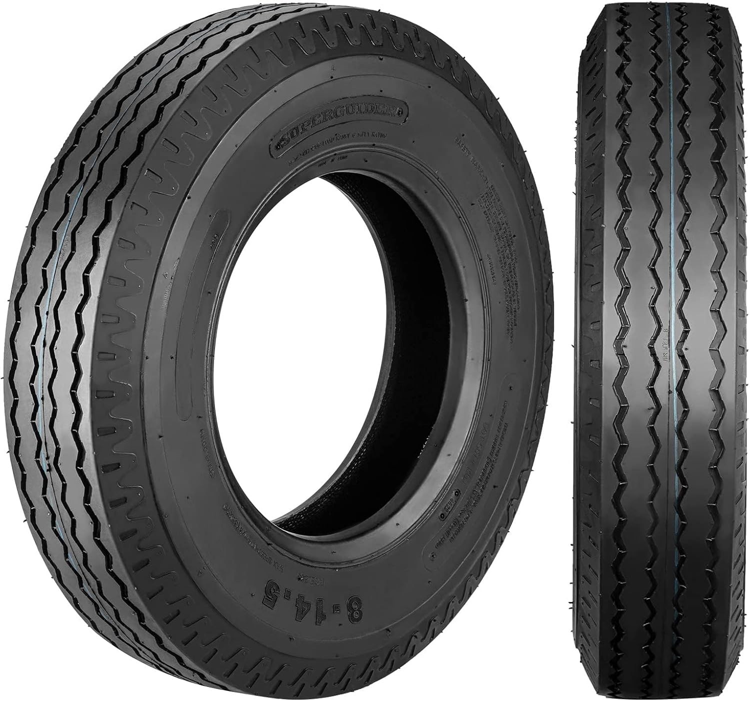 2PC 8-14.5 8×14.5 Trailer Tires 8 14.5 Heavy Duty 14PR Highway Tire Load Range G