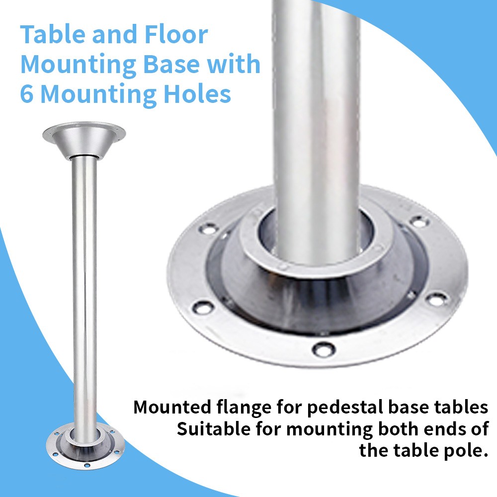 2 Pack Aluminum RV Table Base Mount Camper Pedestal Table Base Flange Leg Mount