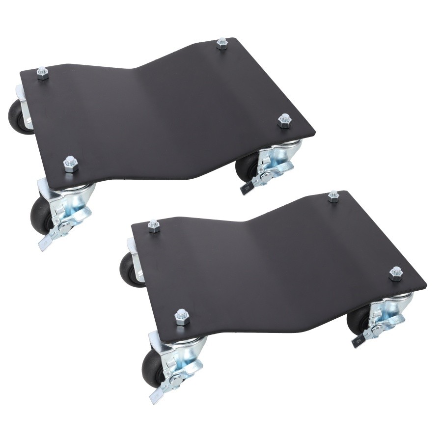 2x 2500lbs Professional Vehicle Dollies, Wheel Dolly Steel Tire Skates