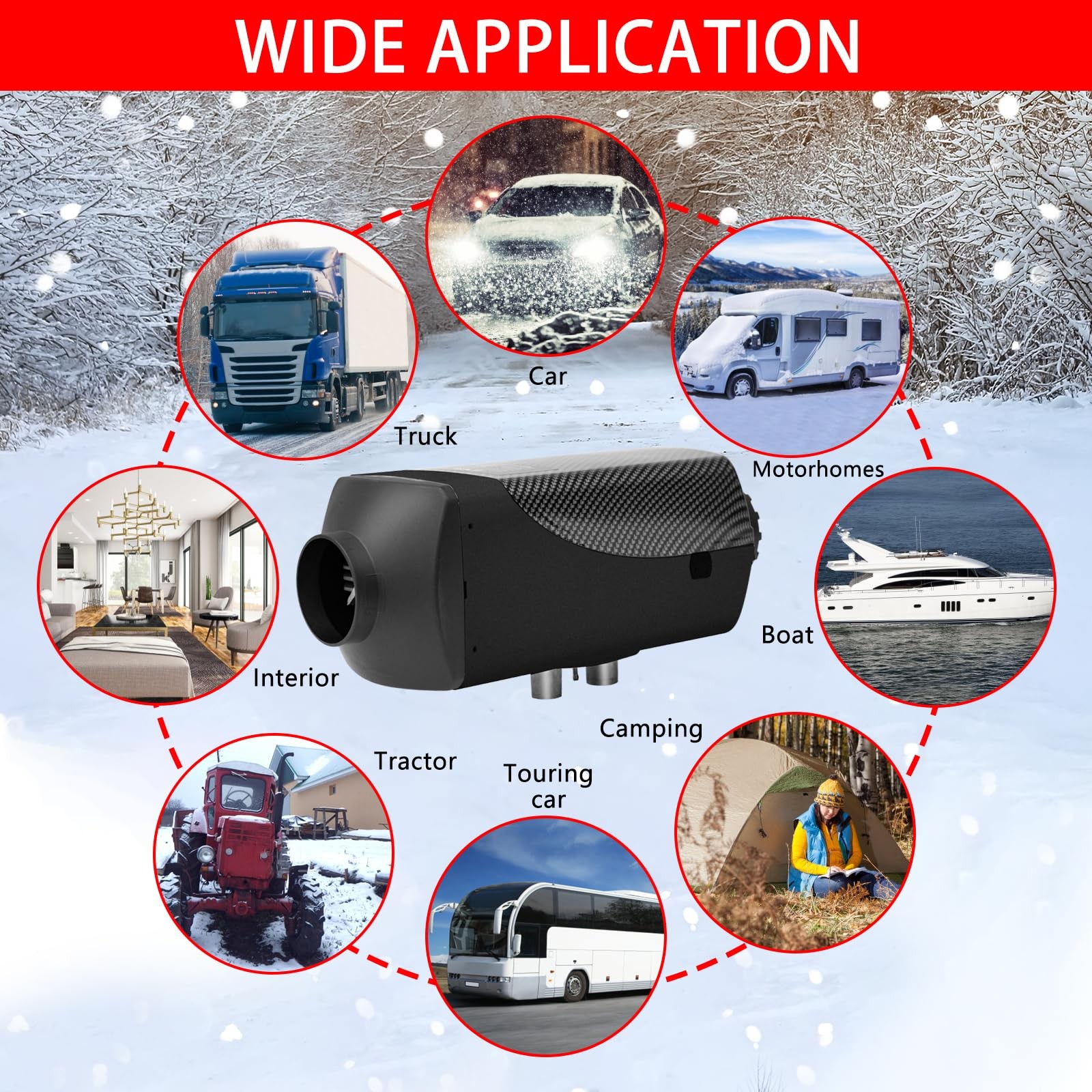 12V Air Diesel Night Heater 8KW LCD Monitor Remote for Car Trucks Motorhome Boat