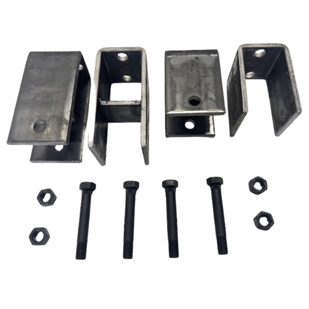 Single-Axle Trailer Hanger Kit for 2″ Slipper Springs – 3-3/4″ Tall Front – APS6