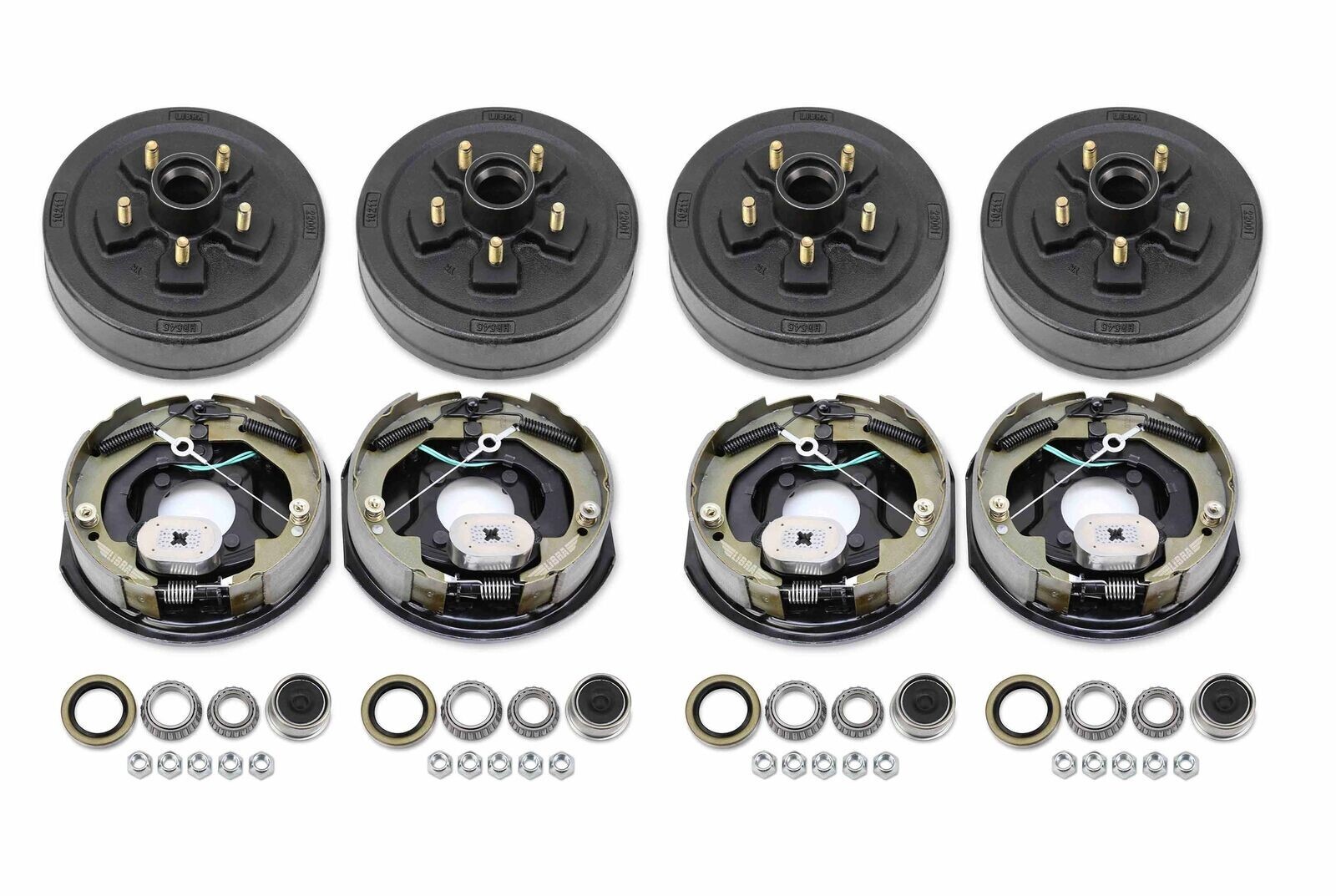 LIBRA Trailer Hub Drum Kits 5 on 4.5″ & Self Adj Electric Brakes 3500lb Axle PK2