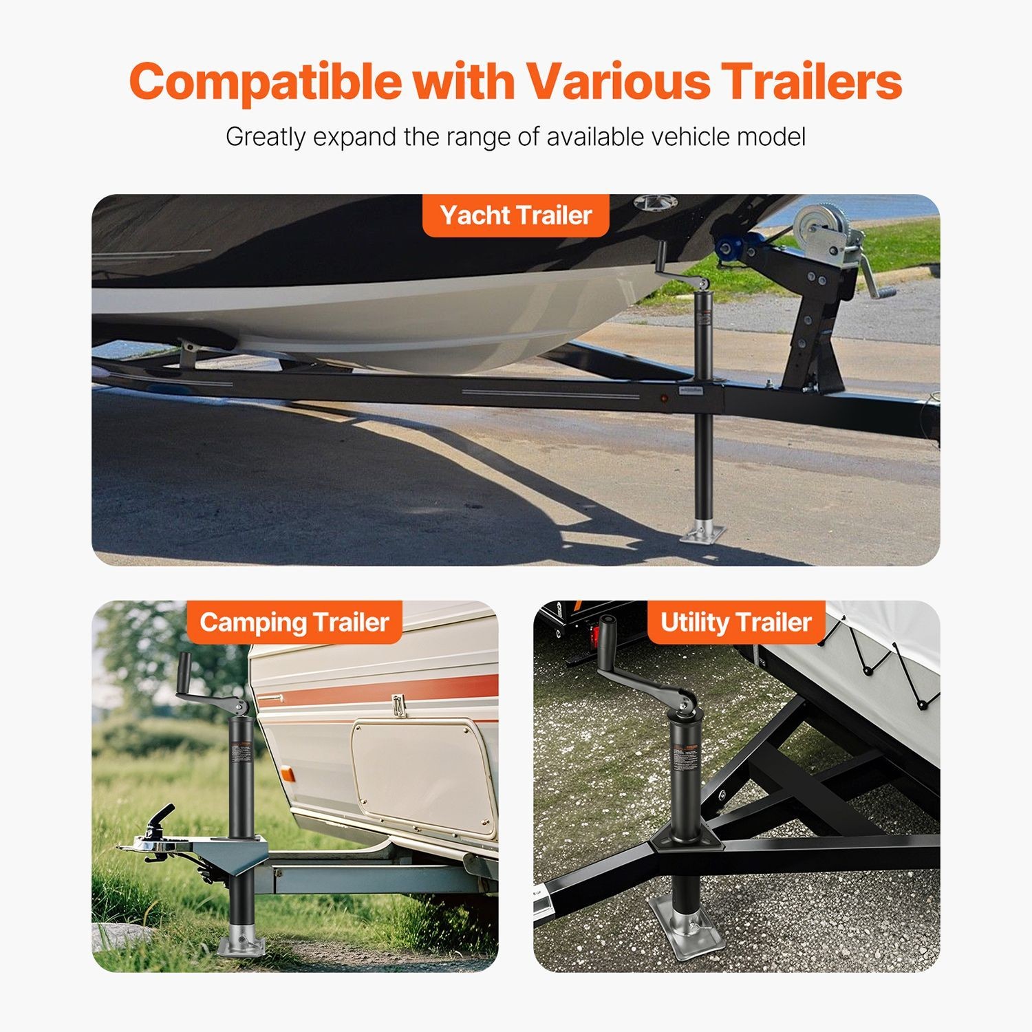 2000lbs A-Frame Trailer Jack Stand 14in Stroke Alloy Steel Bolt-On RV