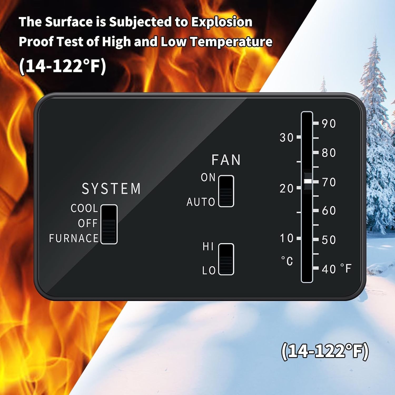 Classic 12V RV Thermostat – Cool/Furnace Control, Perfect for Air Circulation