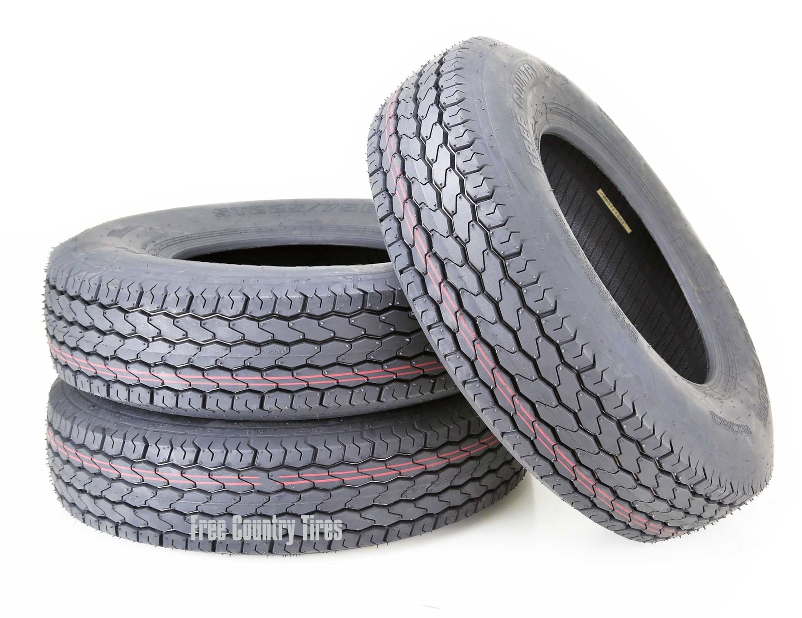 3 New Free Country Trailer Tires ST225/75D15 225 75 15 H78-15 8PR Bias LRD
