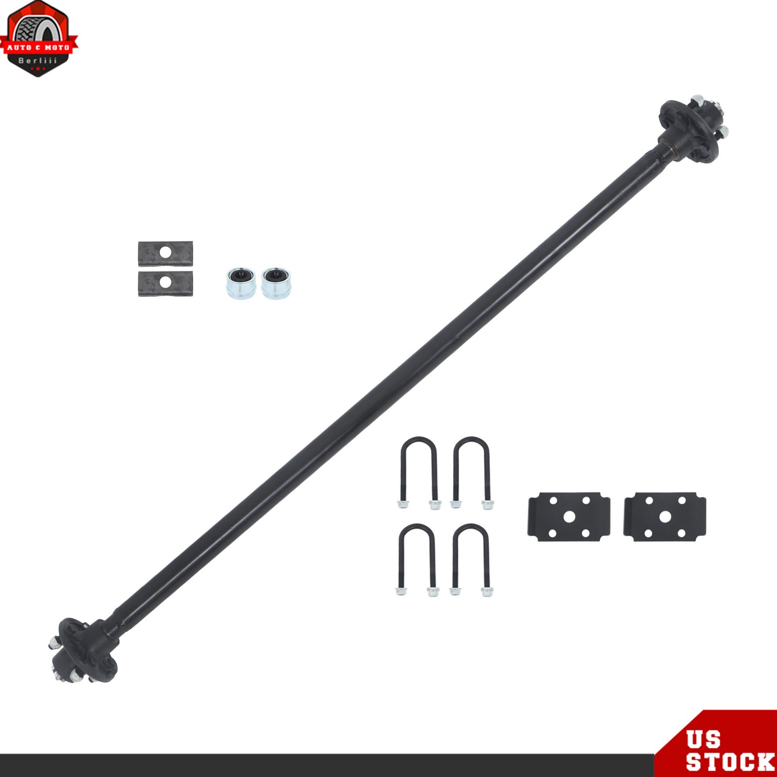 2000lbs Trailer Boat Axle 4 Lug Idler 44″/47.5″/54″/57″/58″/60″/71″/72″ Hub Face