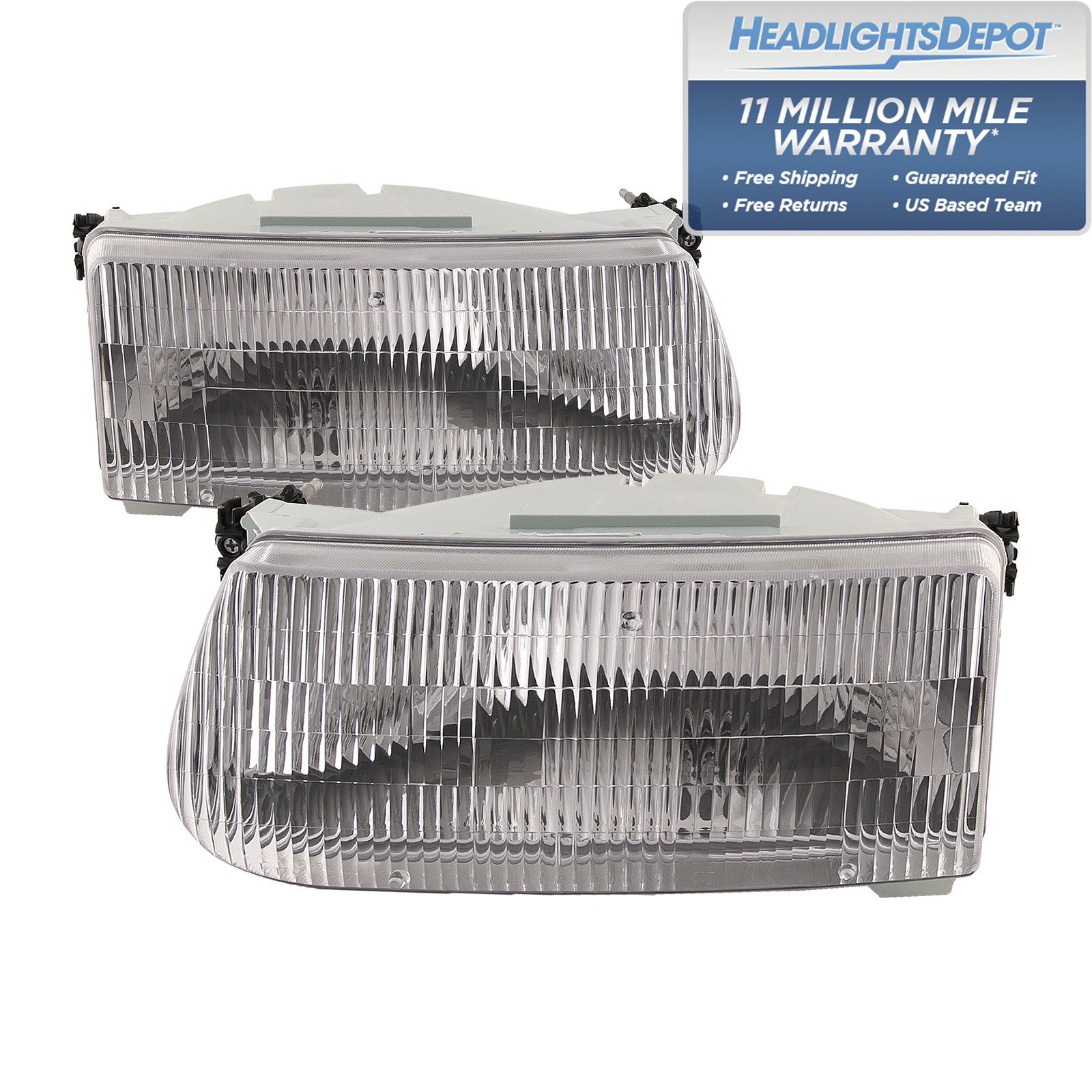 Fits Alfa Founder 2005-2008 Motorhome RV Left and Right Headlights Pair Halogen