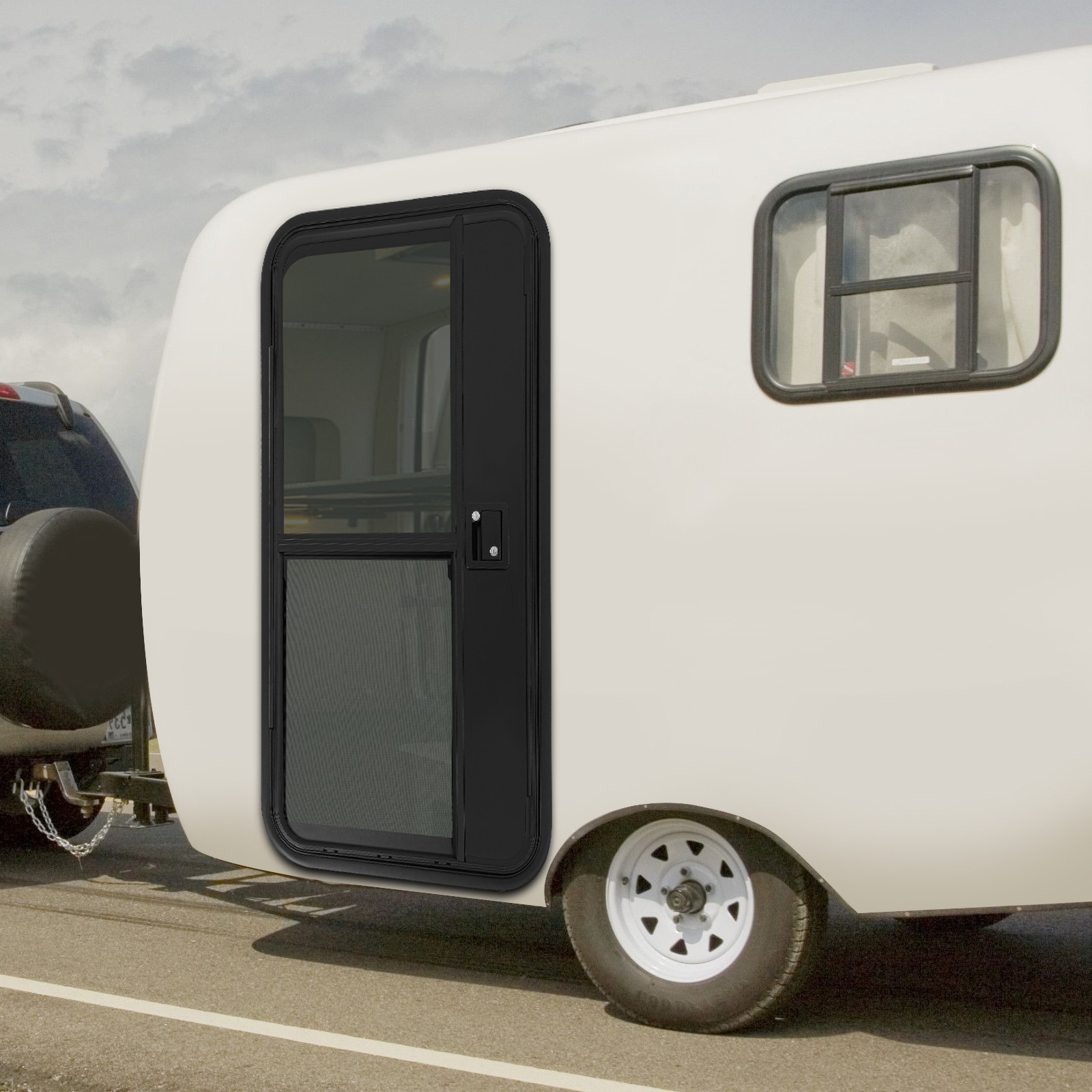 23″ ×44″ Entry Door RV Camper Teardrop Left Driver Side Trailer Door Black
