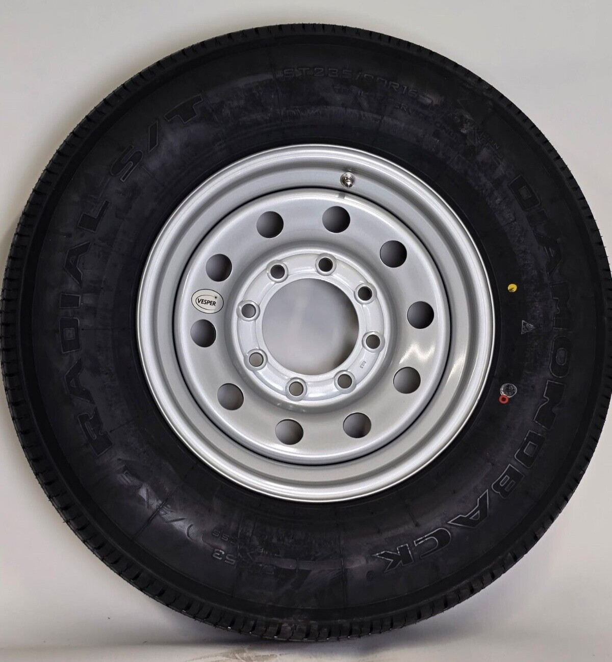 Taskmaster Trailer Tire and Silver Mod Trailer Wheel Assembly 16×6 on 235/80R16E