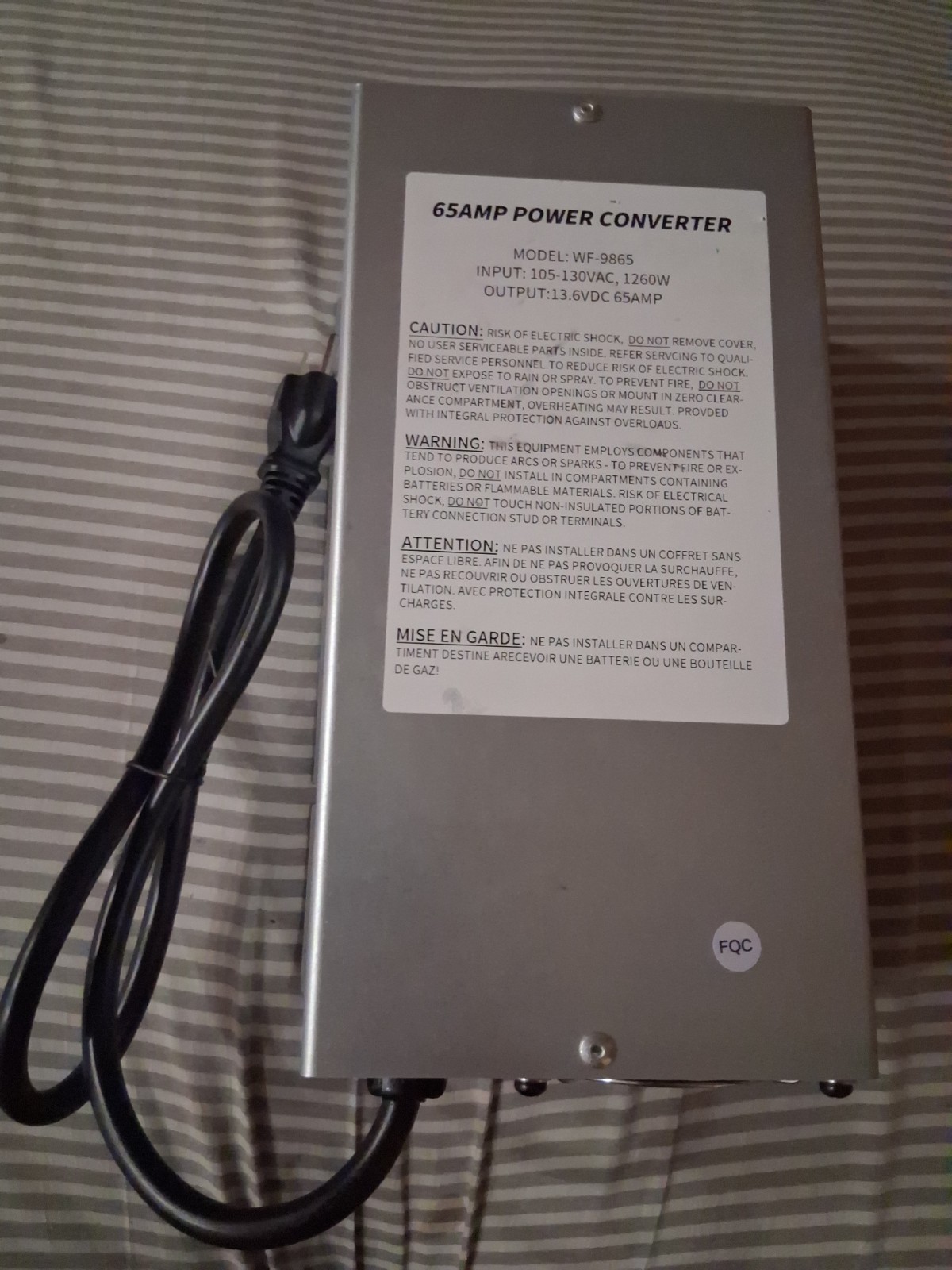 Power Converter 65 Amp Converter/battery Charger for RV truck camper WF-9865-AD