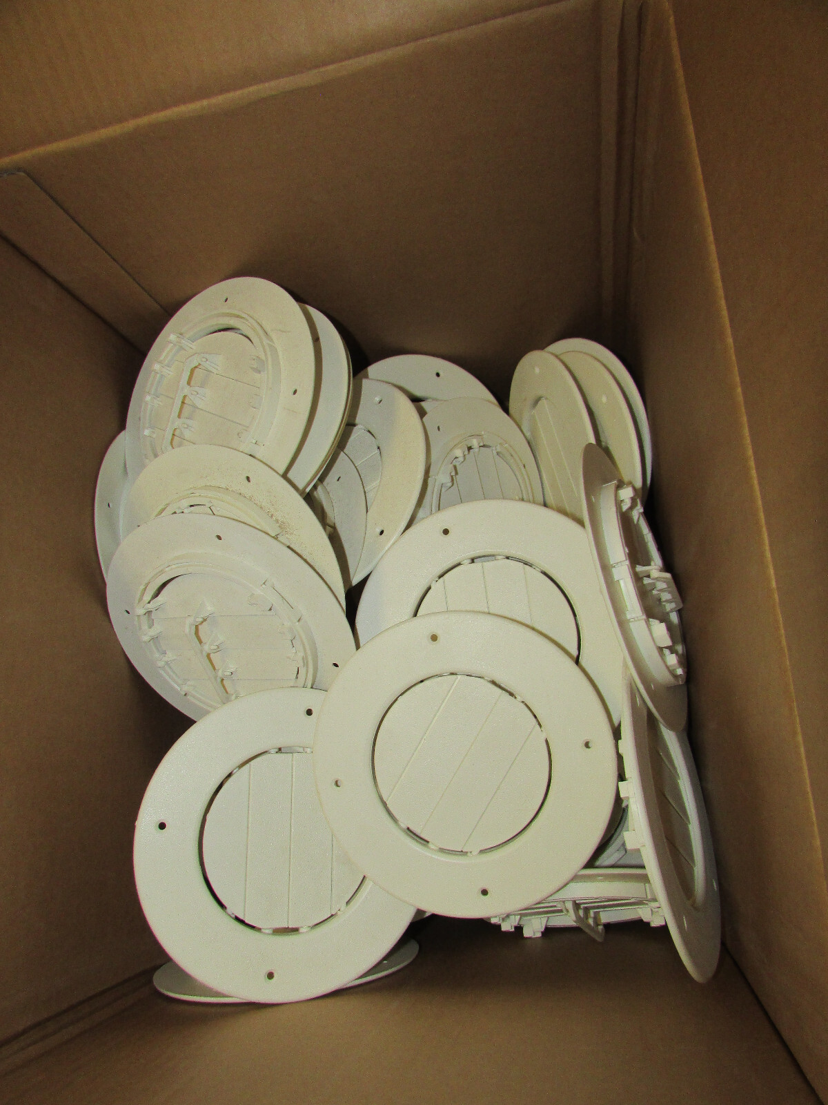 RV Round AC Ceiling Vent Fully Adjustable – Beige Dream Off White – With Collar