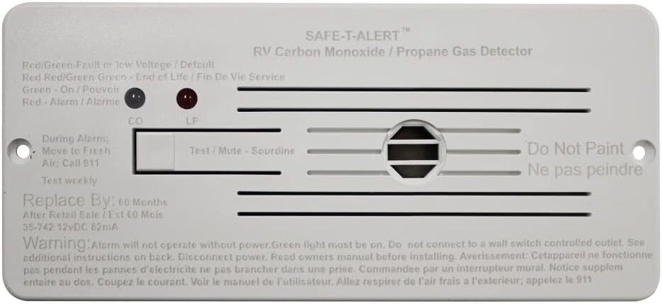 MTI Industries 35-742WT Safe-T-Alert Flush Mount Dual LP/CO2 Alarm – White