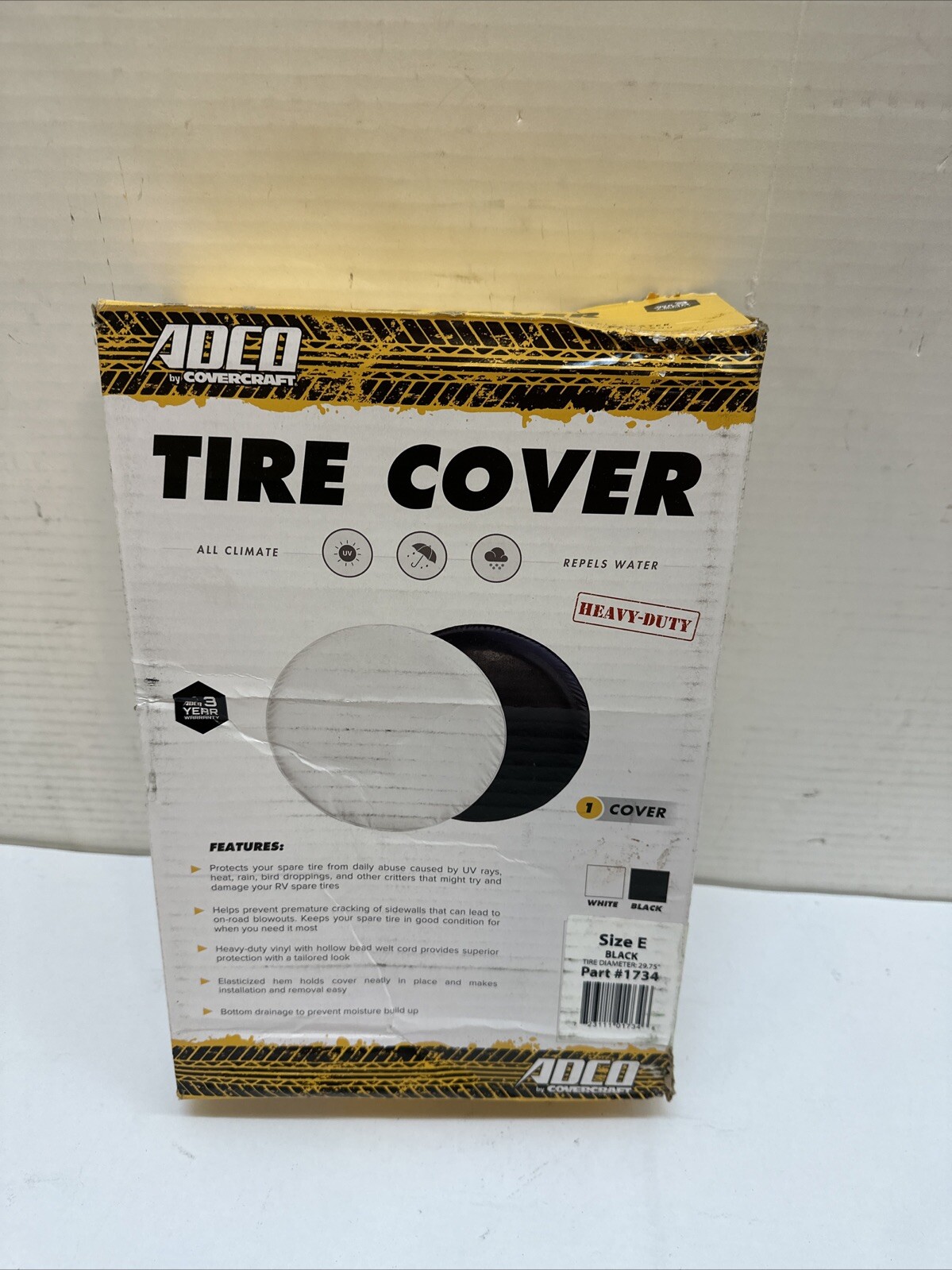Adco 1734 Vinyl Spare Tire Cover – Black