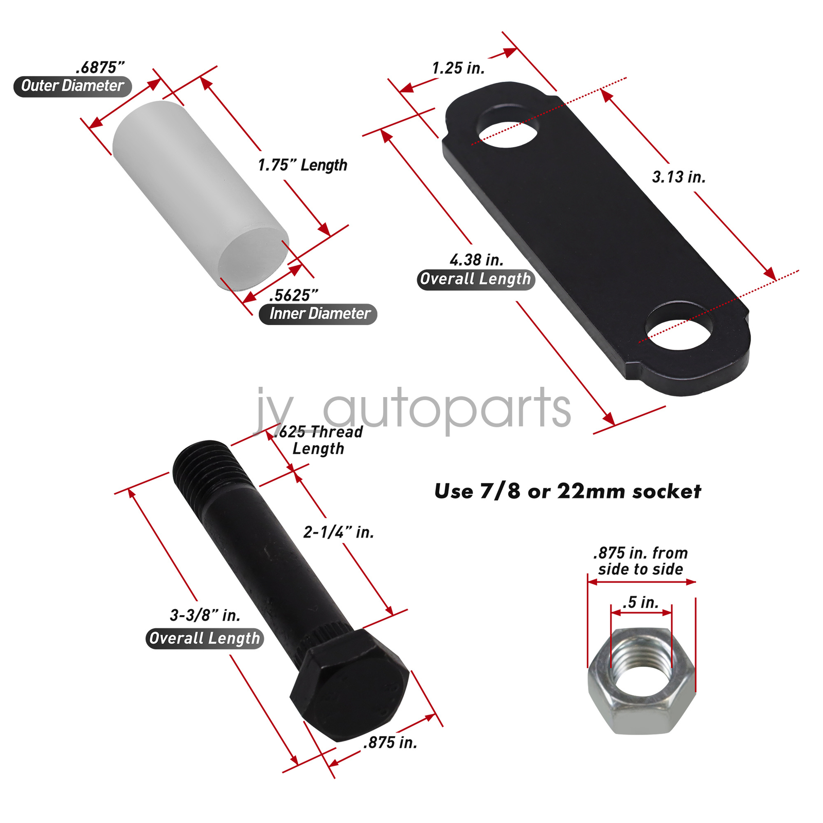 Wheel Greaseable Single For Trailer Axle Shackle Kit for Double Eye Spring