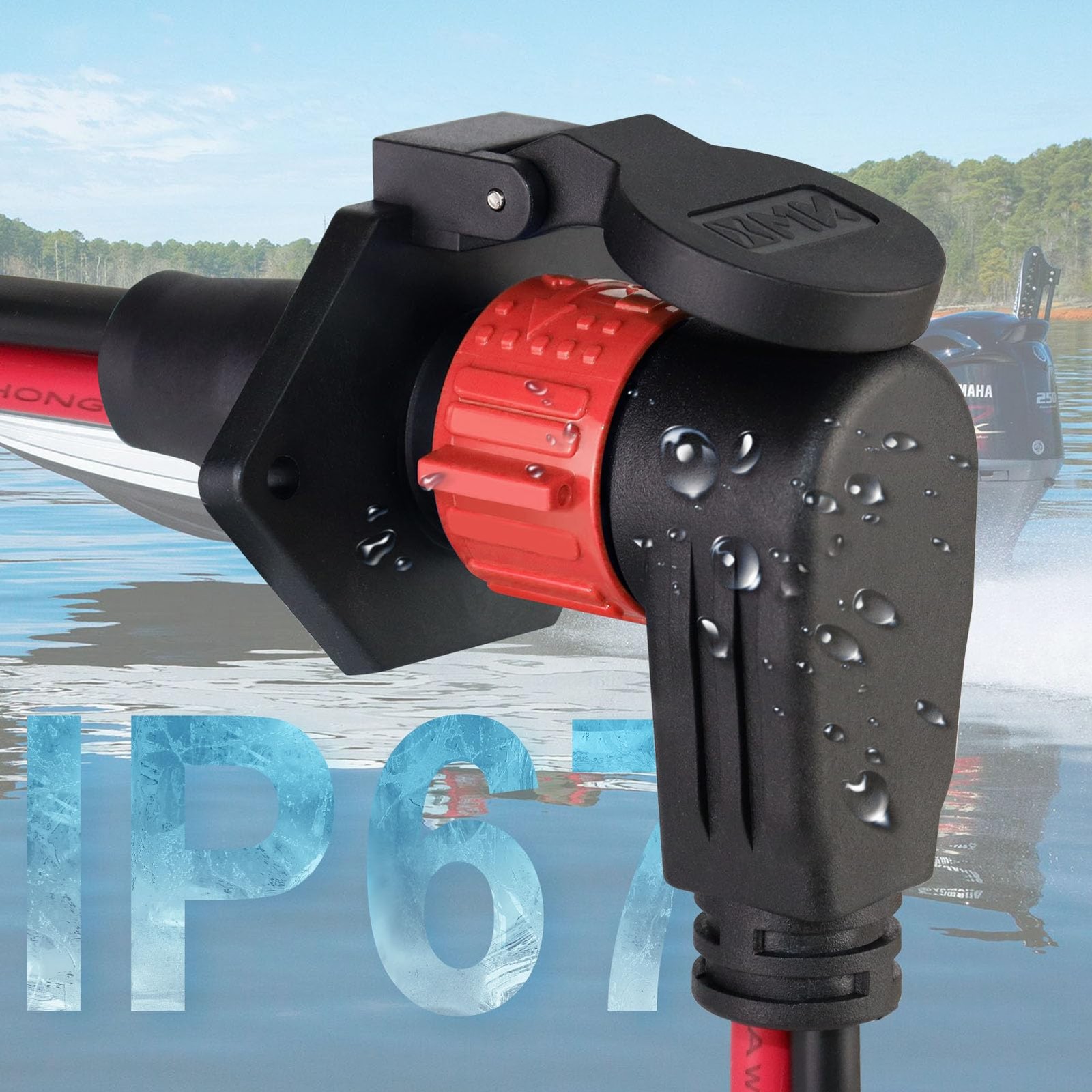 Trolling Motor Plug,12V/24V/26V/48V Trolling Motor Plug and Receptacle for Mi…