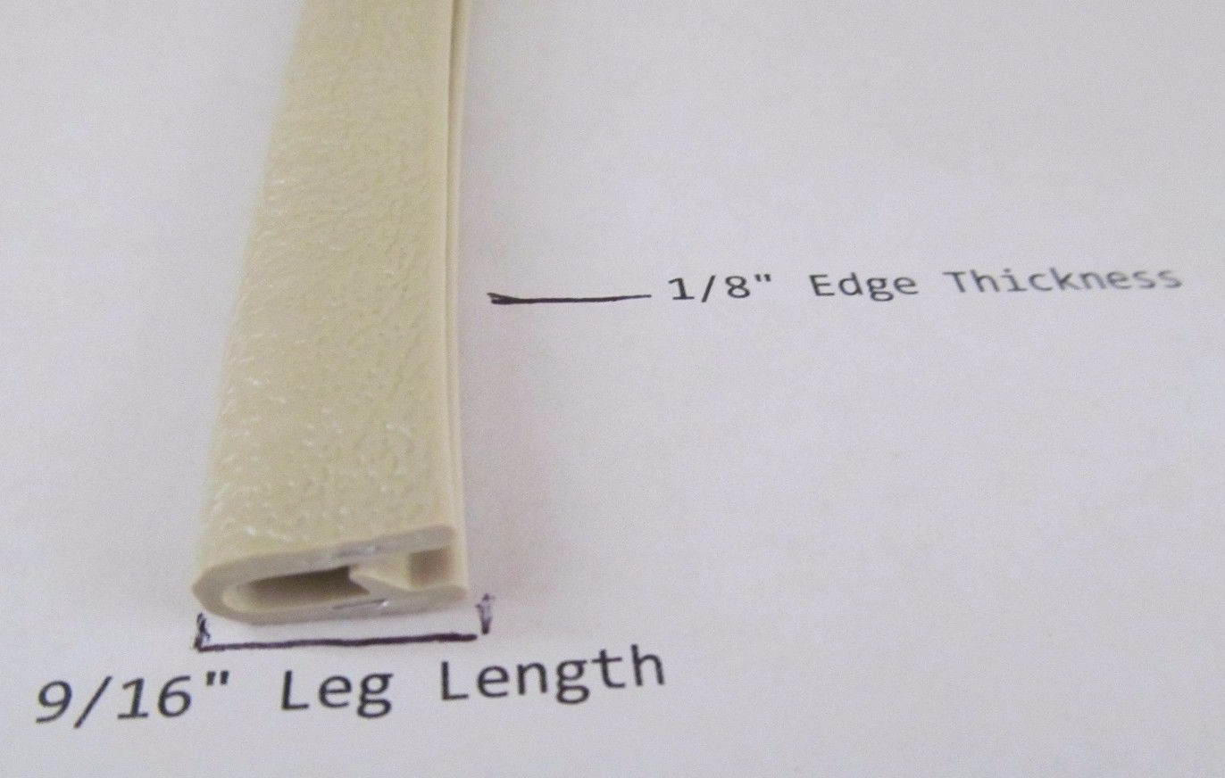 1/8″ Light Beige Edge Trim Lok Camper Trailer RV Seal Lock Boat Vinyl 9/16″ Leg