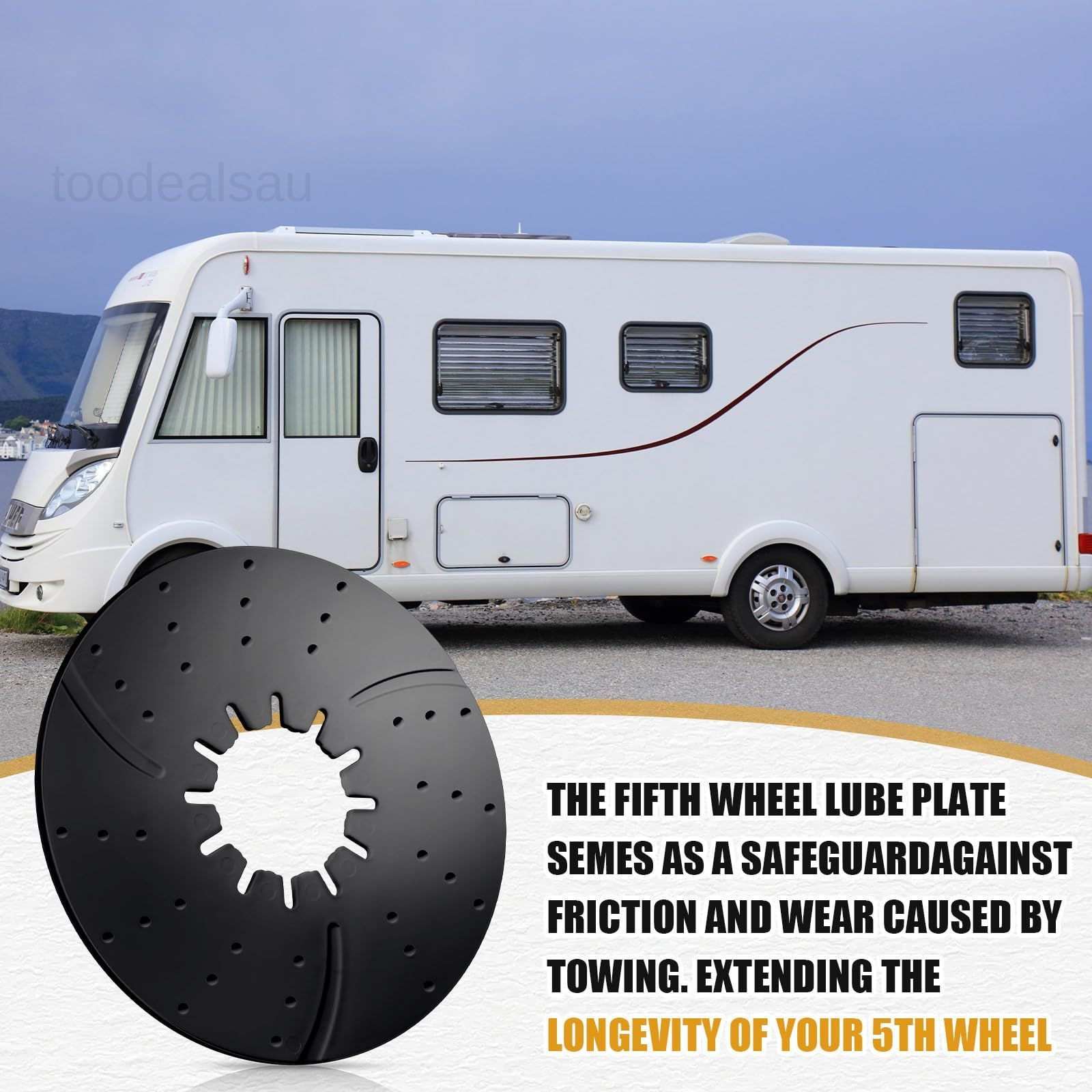 2 Pack 5th Wheel Hitch Lube Plate 10 Inch RV Camper Trailer Fifth Wheel Plate