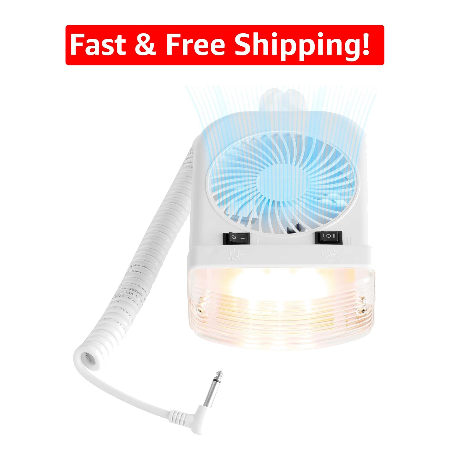 Multi-Purpose 12V LED Light & Fan with Durable Construction for RVs and Tents