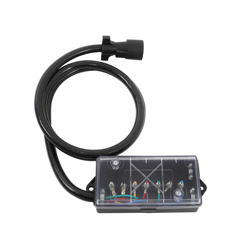 RV Trailer 6Feet 7 Way Trailer Cable with 7 Pin Plug and 7 Gang Junction Box