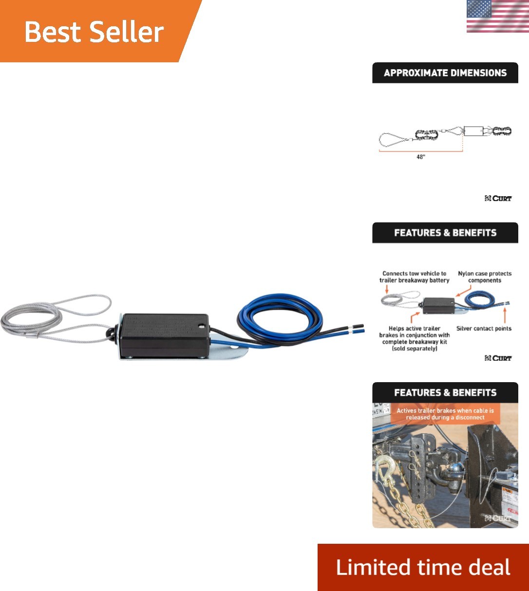 52010 Trailer Breakaway Switch with Weather-Resistant Case & Easy Installation