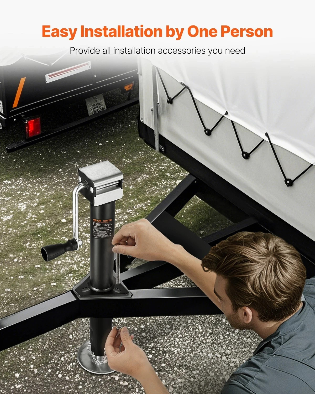 A Frame Trailer Jack Bolt on Trailer Tongue Jack 5000 lbs 15-inch Travel