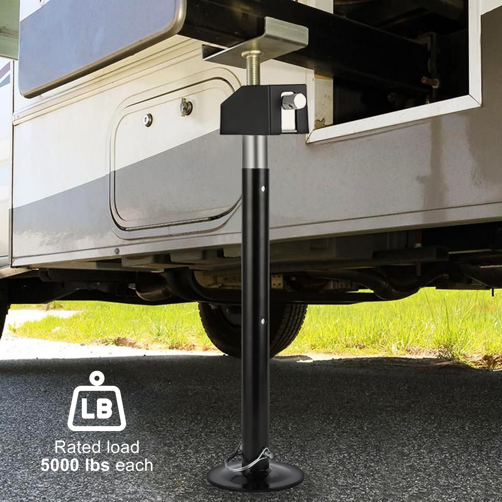 2PC RV Slide Out Support Jacks – Heavy-Duty Steel RV Jack, 5,000 Lbs Capacity