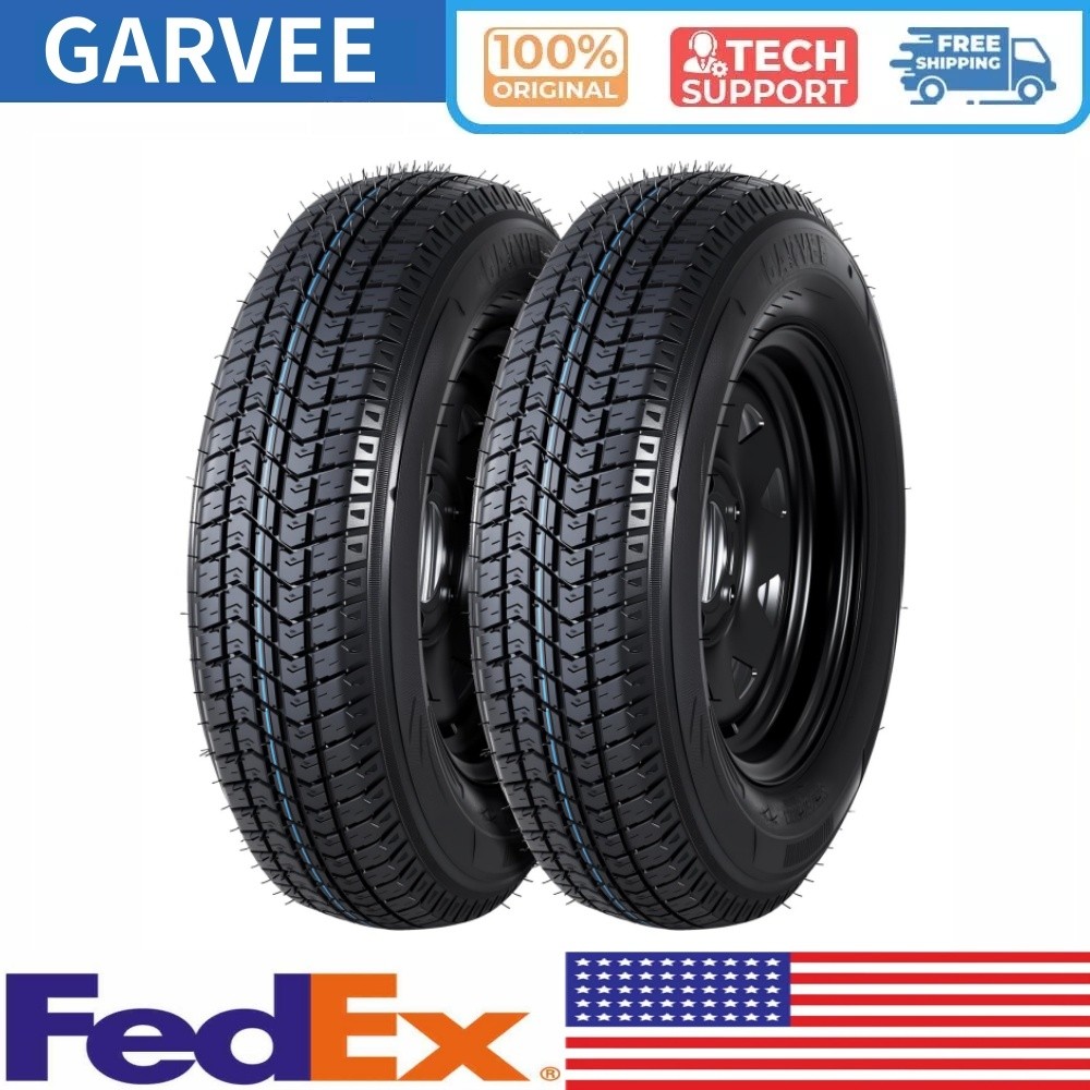 2-Pack Trailer Tire On Rim ST175/80D13 Trailer Tires and Wheels 5 Lug on 4.5 in