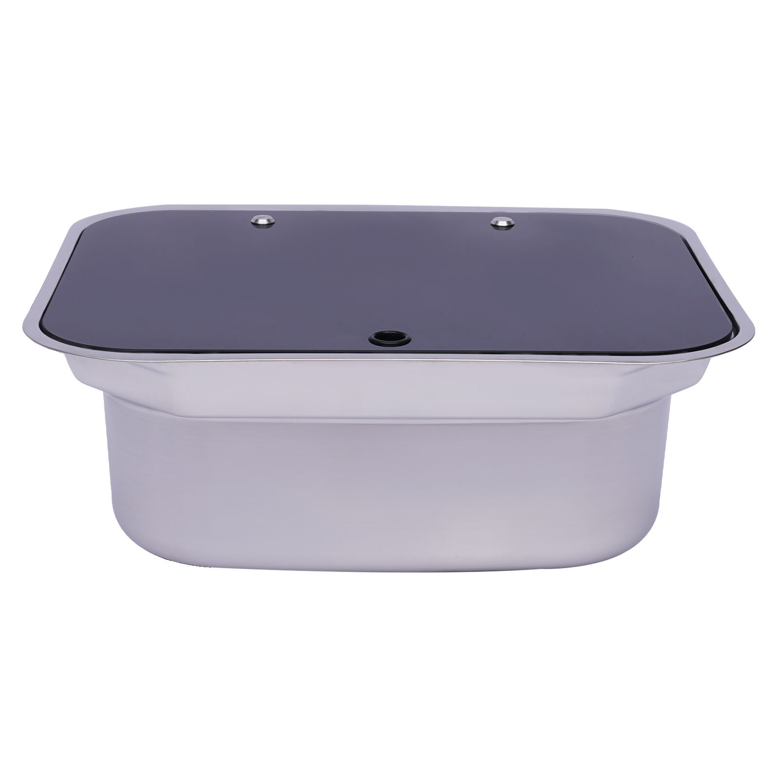 Stainless Steel RV Kitchen Semi-recessed Sink w/ 4x Buckles Overflow-proof New
