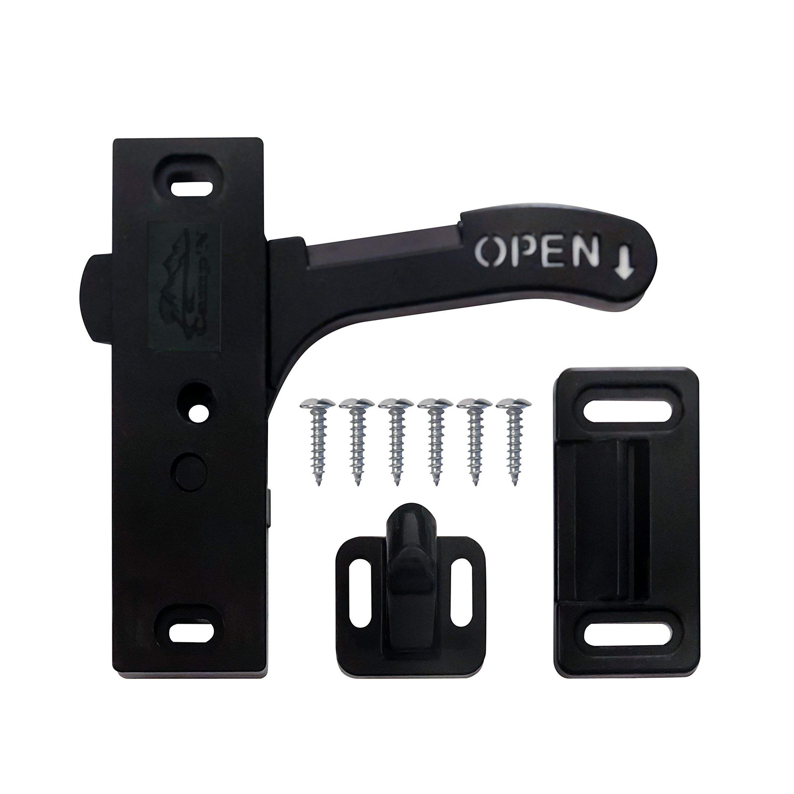 Camp’N – RV Screen Door Latch (Right Hand) Right Hand, Black