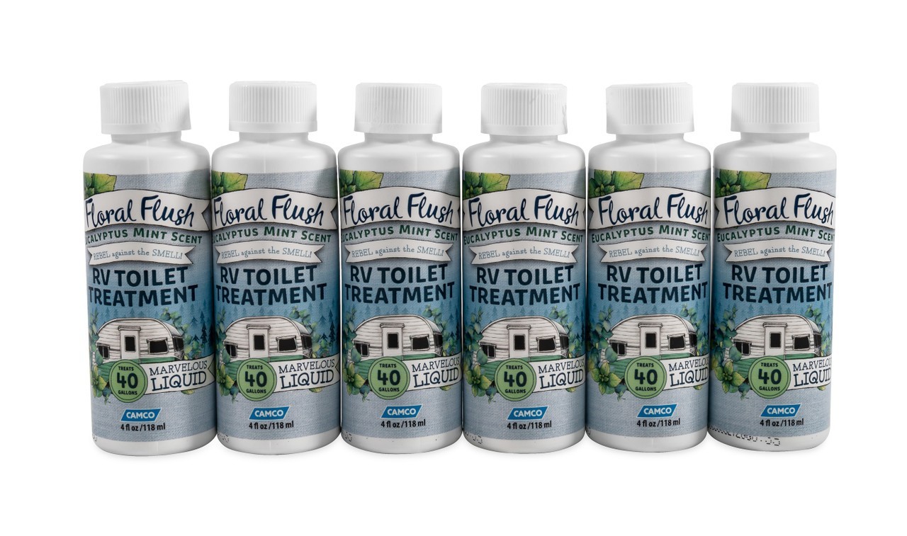 Camco Floral Flush Eucalyptus Mint Singles Pack Of 6 4oz Bottles 41482