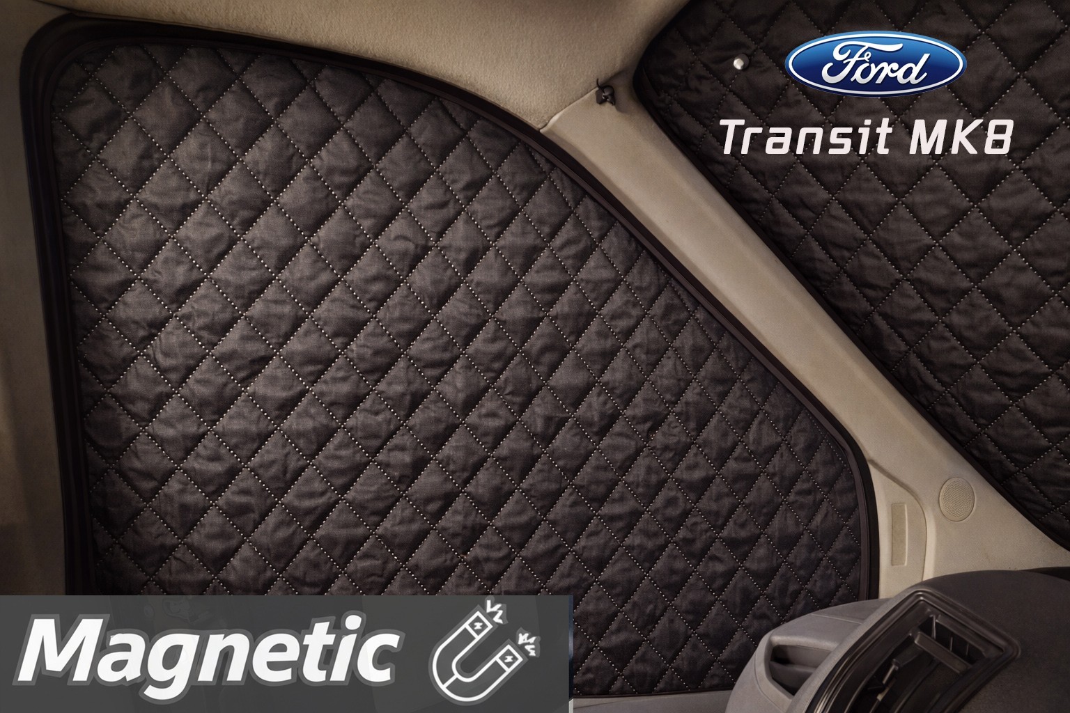 Ford Transit MK8 Blinds – Windscreen & Magnetic Driver,Passenger Door, Barn door
