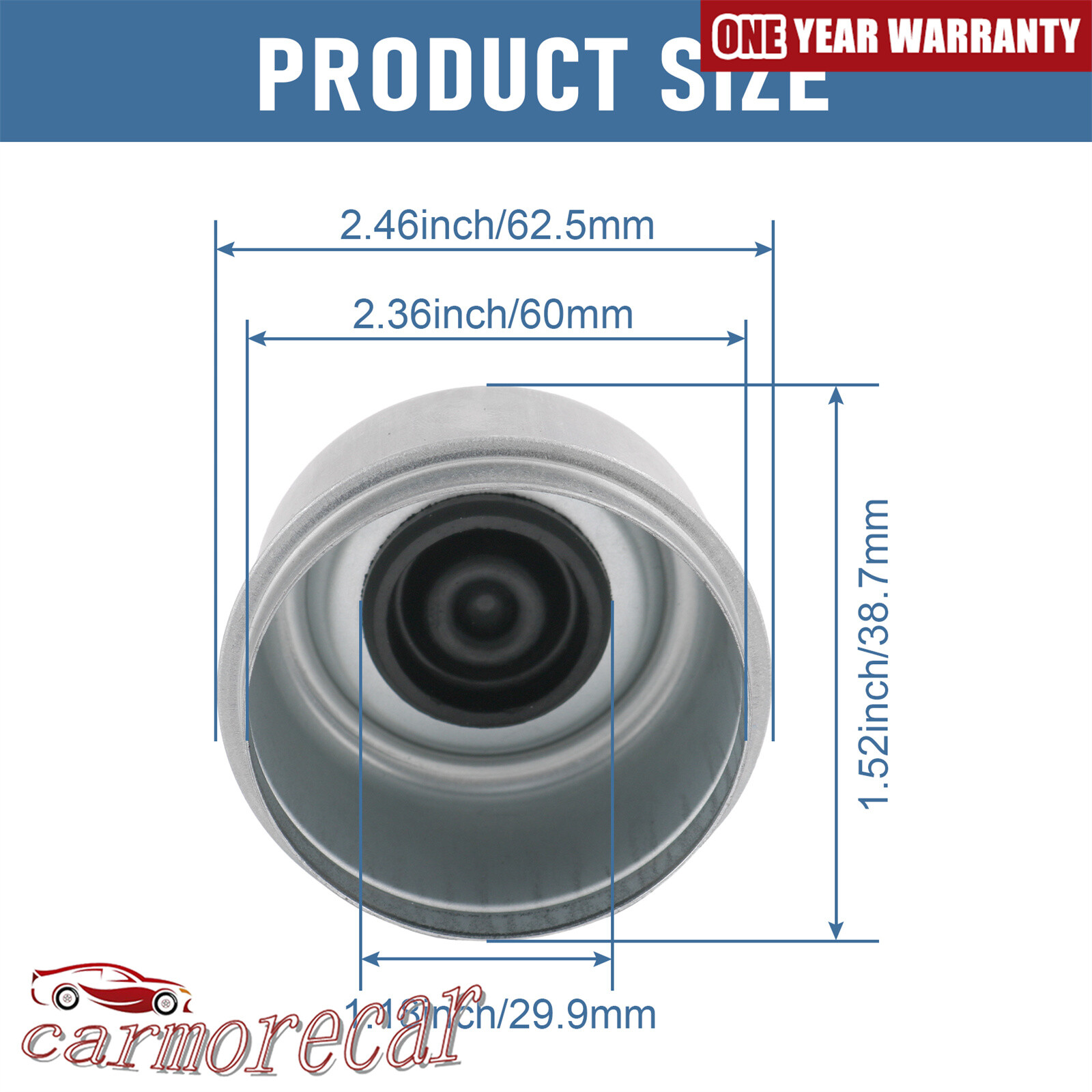2 – 2.44 Trailer Axle Dust Cap Cup Grease Cover RV Camper EZ Lube