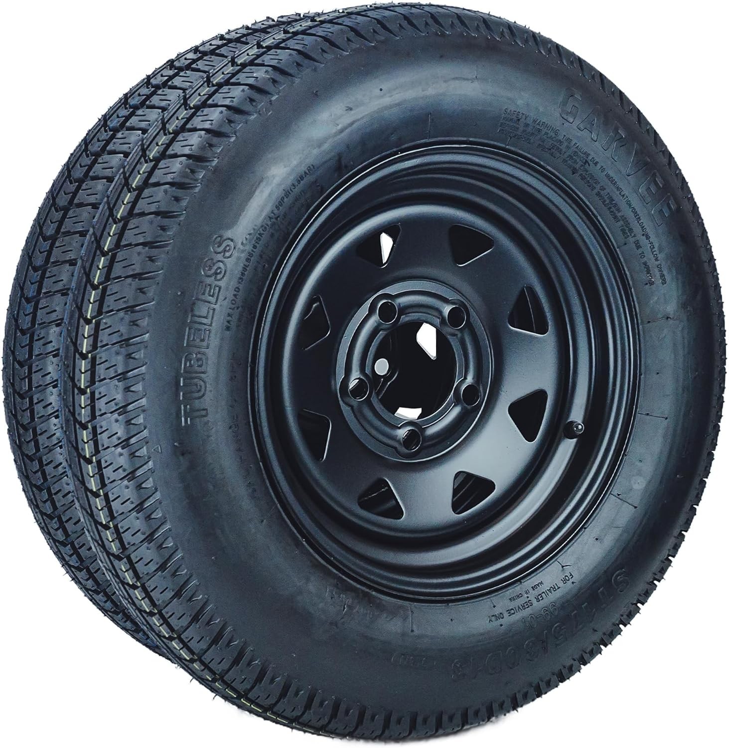 2 Pack ST175/80D13 Trailer Tires with 13″ Rims 175/80 D 13 5 Lug on 4.5, 6PR