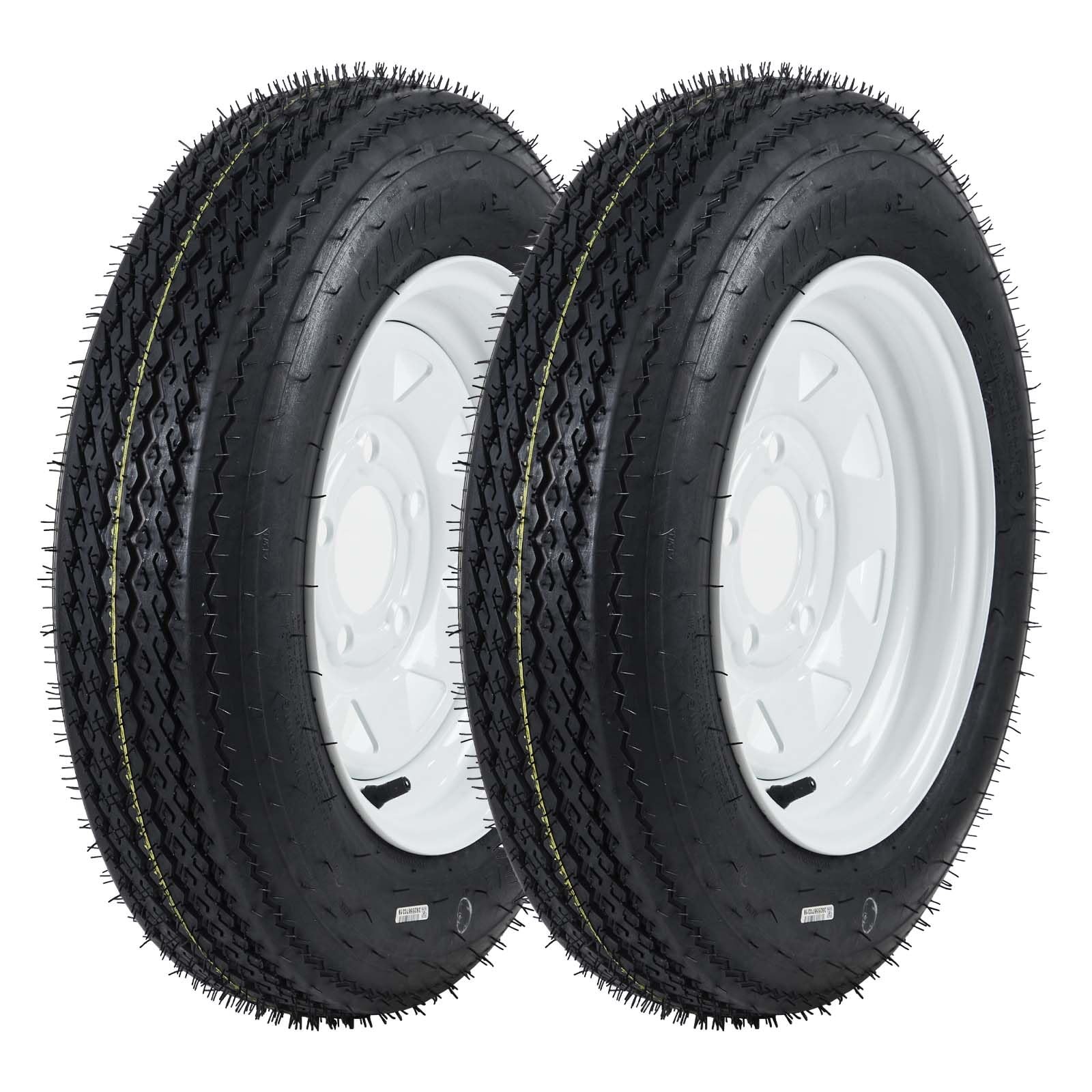 ✅Trailer Tire and Wheel 5 Lug on 4.5″ White Modular Wheel 12 Inch Tires 4.80-12
