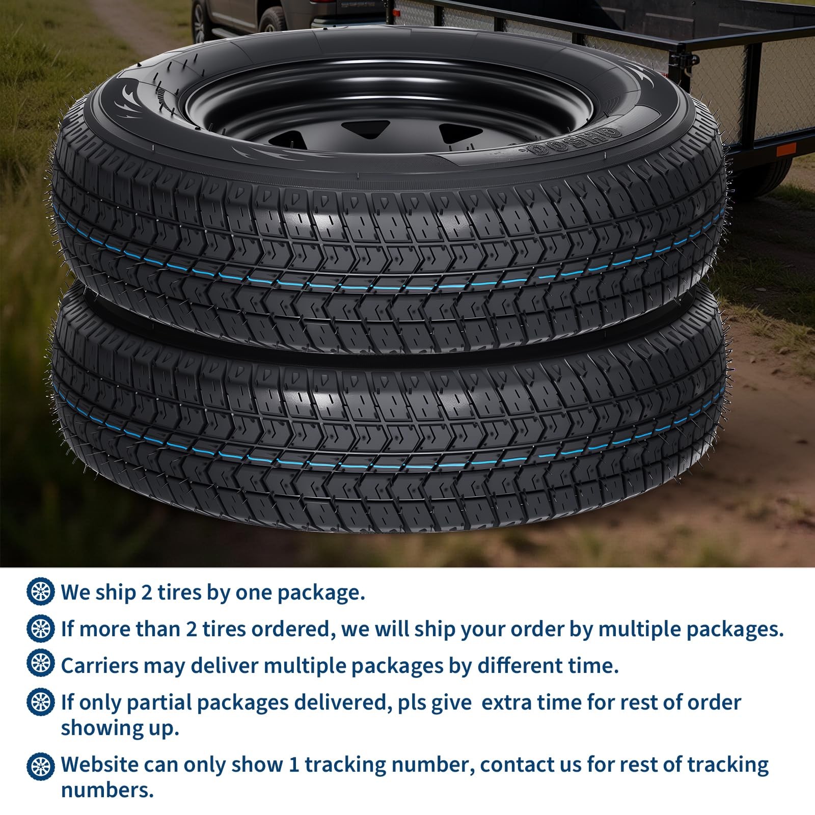 4 PCS ST175/80D13 Trailer Tires with 13″ Rims 175/80 D 13 LRC 5 Lug on 4.5″ 6PR
