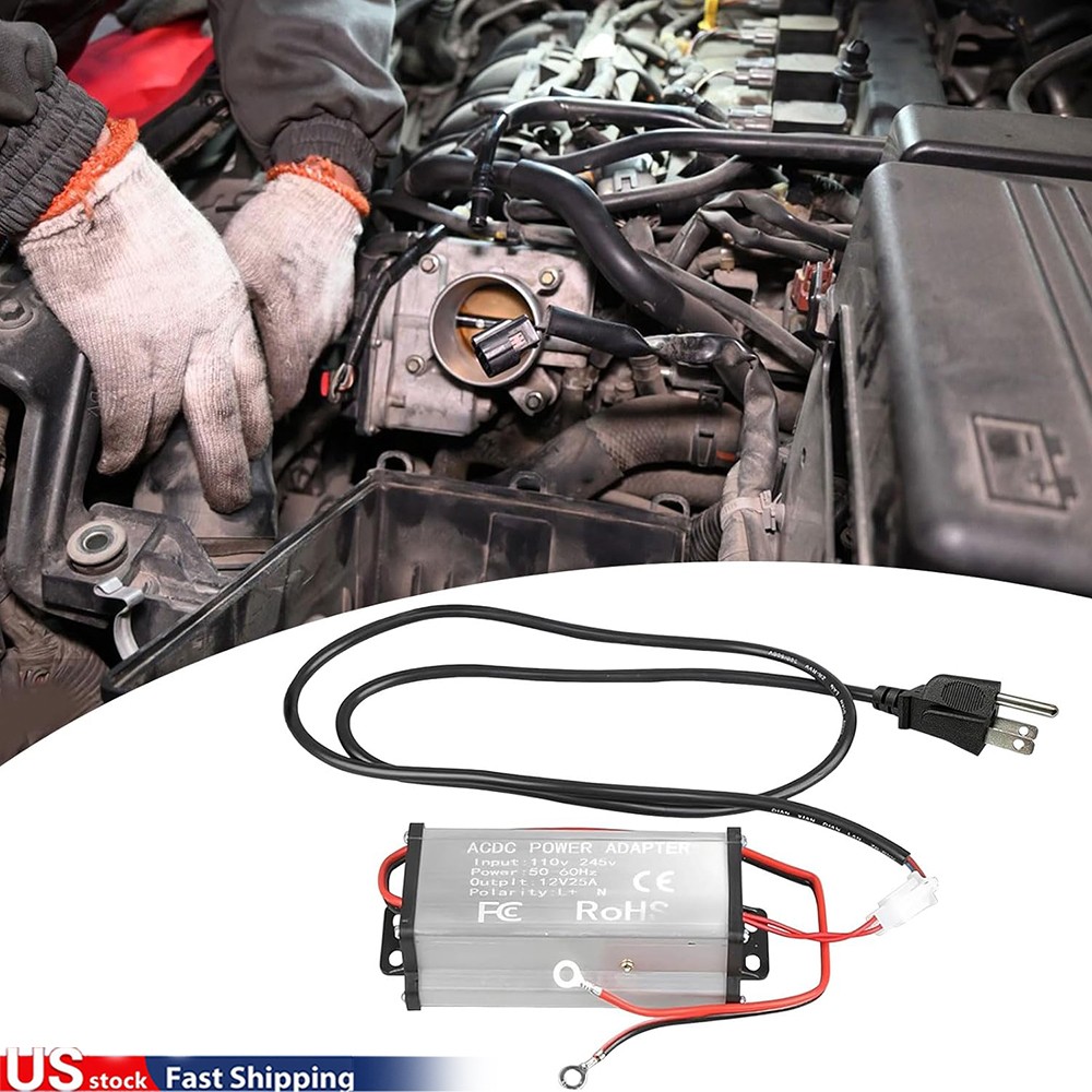 DC 12V /24V to AC 110V Adapter Air Heater Power Converter for RV, Workshops