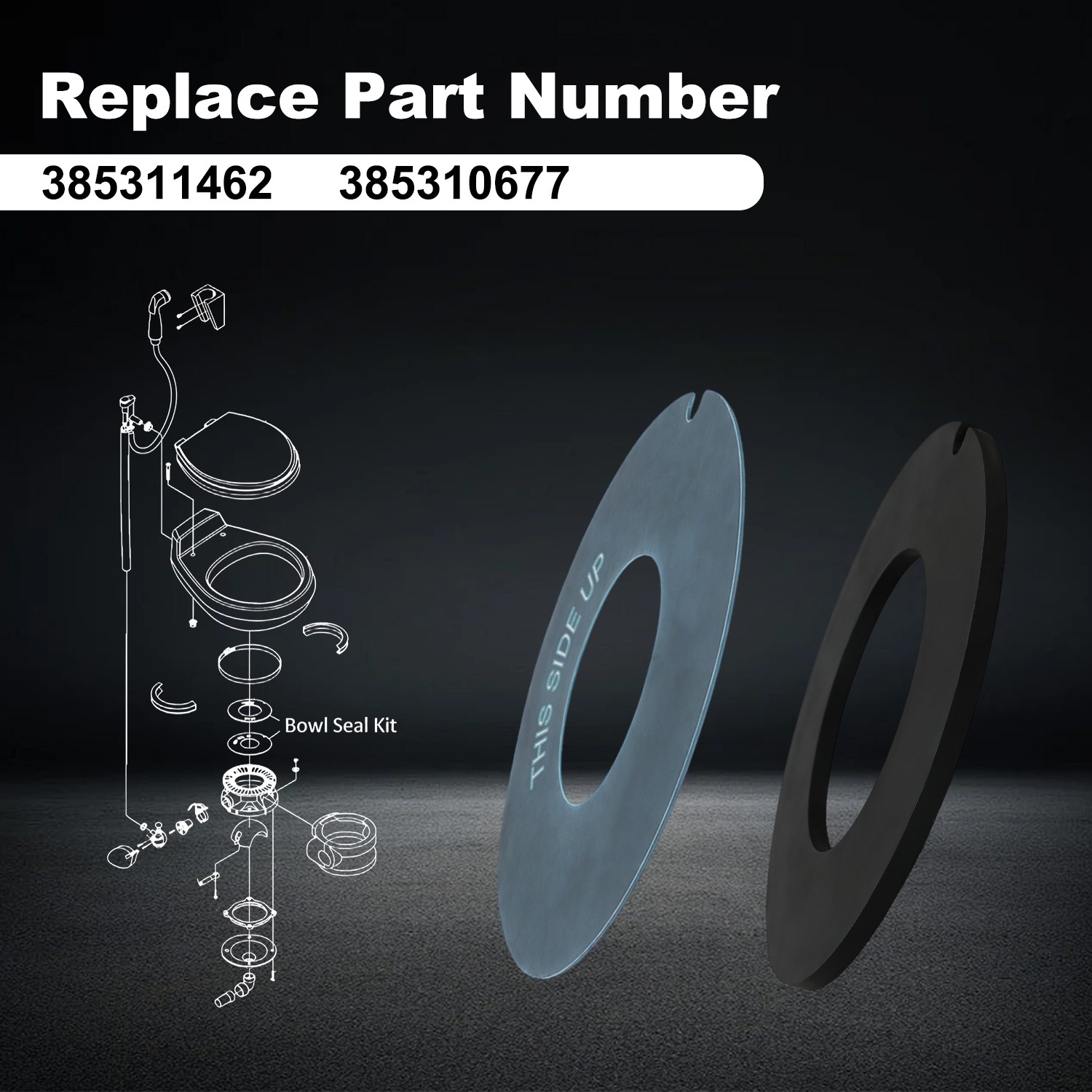 New Rubber Bowl Seal Kit for 385311462 Sealand 5006 5009 5047 5048 5049 706