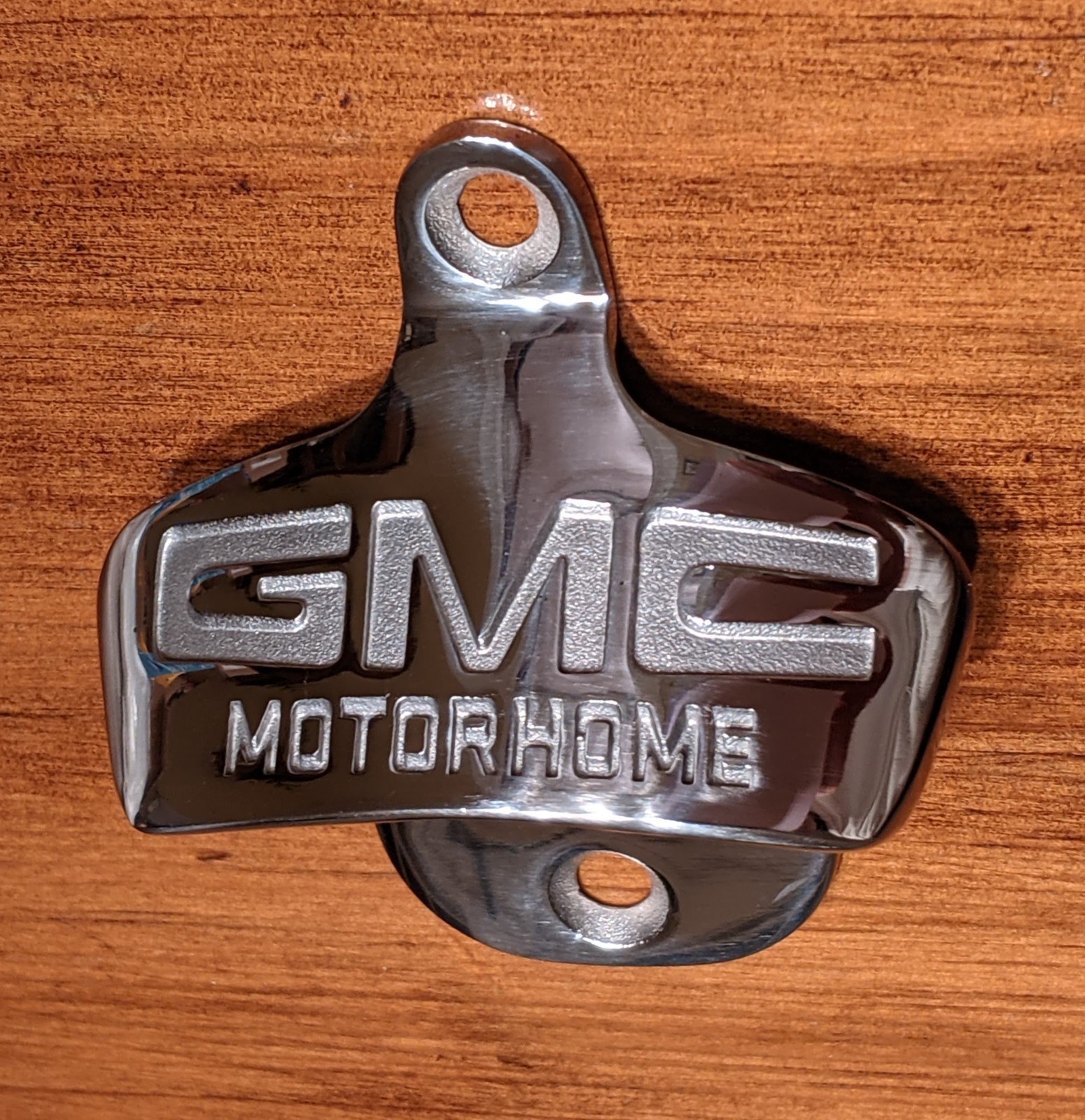 Polished Stainless Wall-Mounted Bottle Opener, GMC Motorhome Design