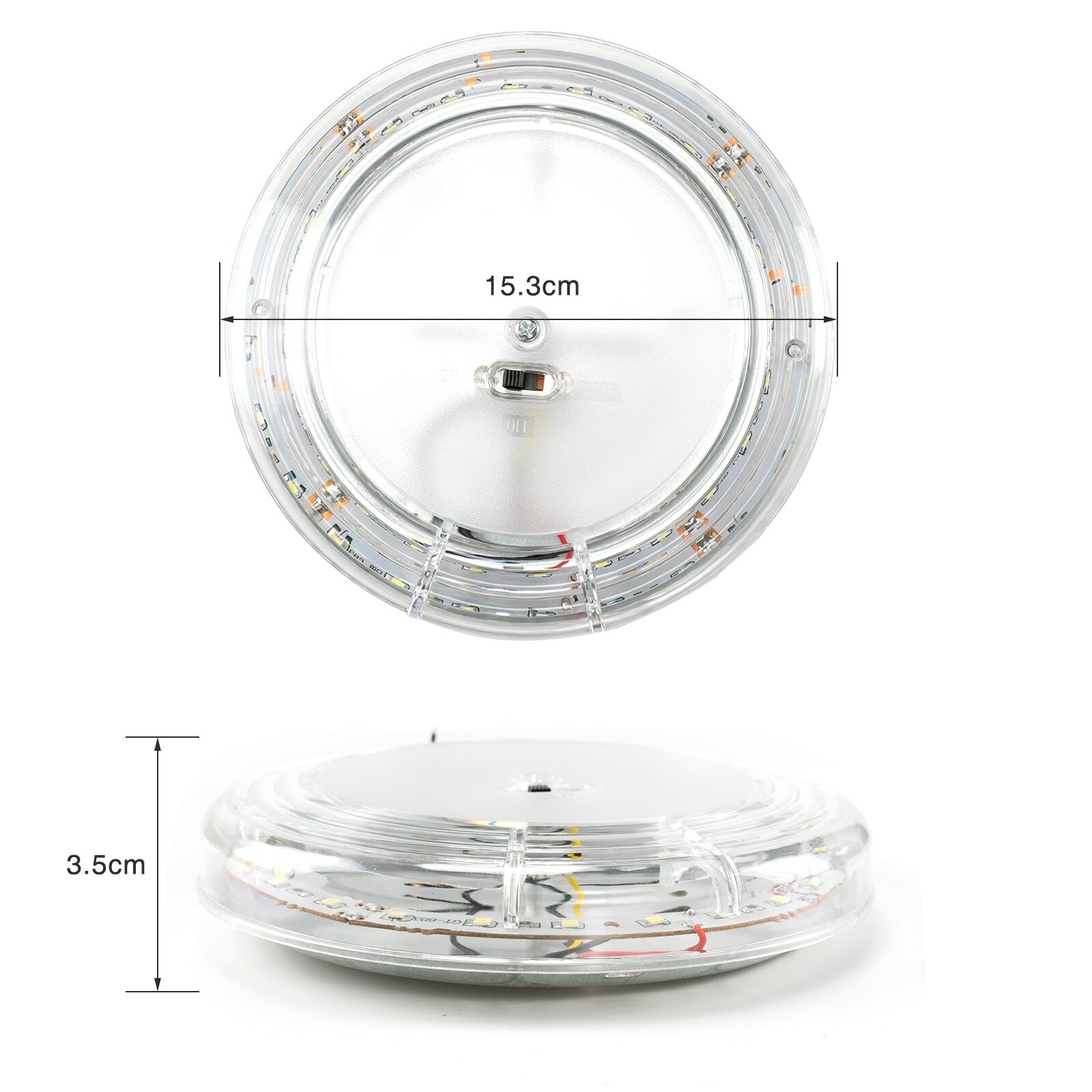 Interior LED Lights RV 12V Switched ROUND Ceiling Light Fixture Camper Trailer/