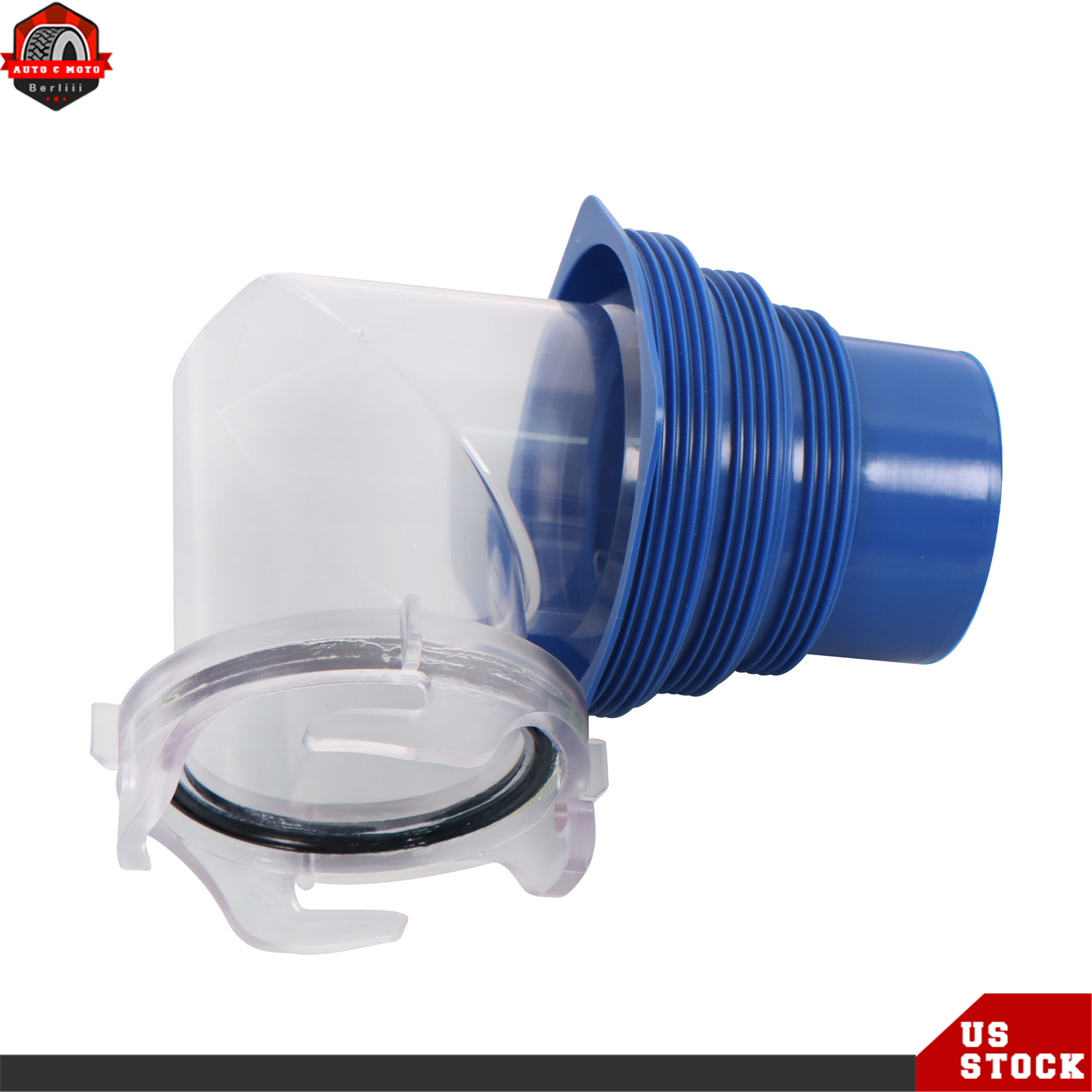 4-in-1 Adapter & Clear Elbow & Cap & 10 FT Sewer Hose Kit For Camper RV Trailer