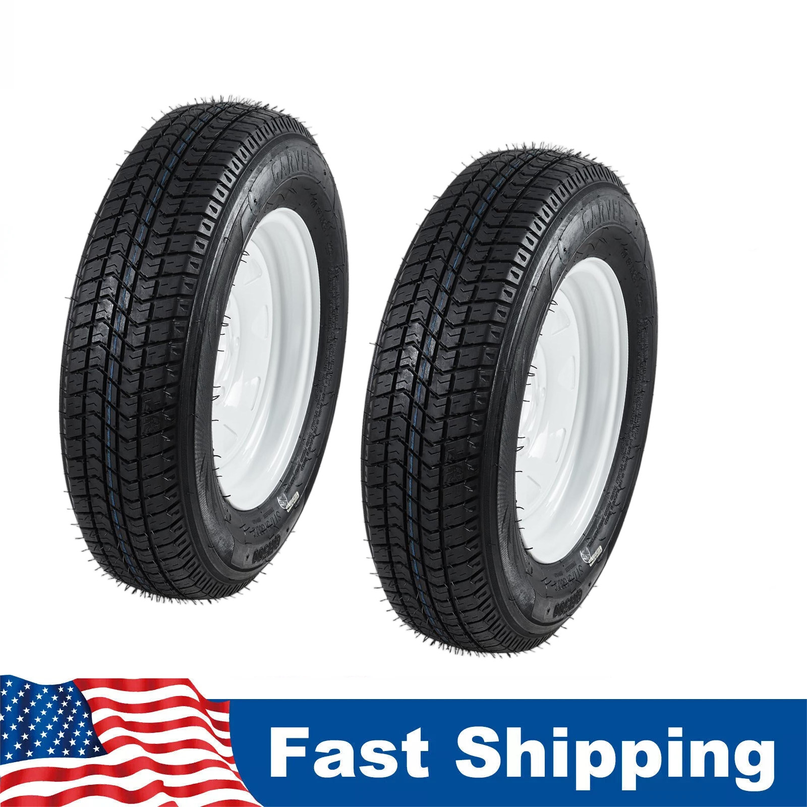 Set of 2 ST175/80D13 Trailer Tires 6Ply Load Range C 175 80 13 Tyres 5 lug 6 Ply