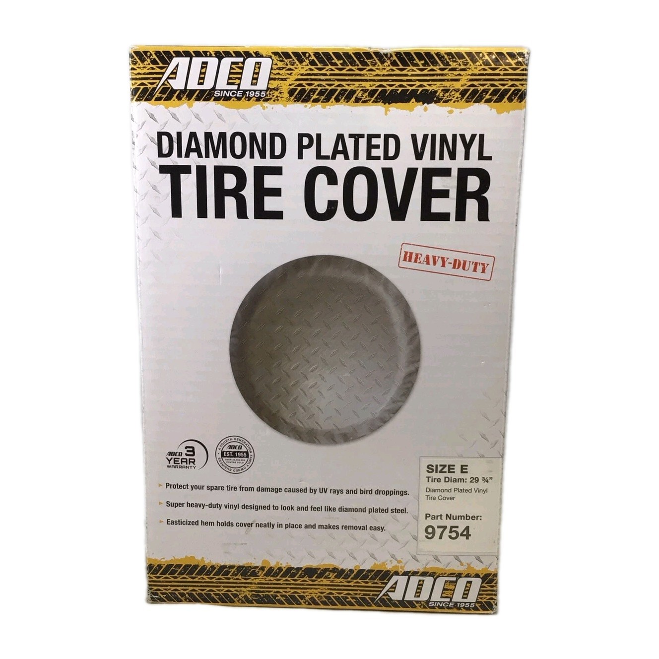 ADCO 9754, Diamond, Vinyl, Spare Tire Cover (Size E) Tire Diameter 29 3/4″