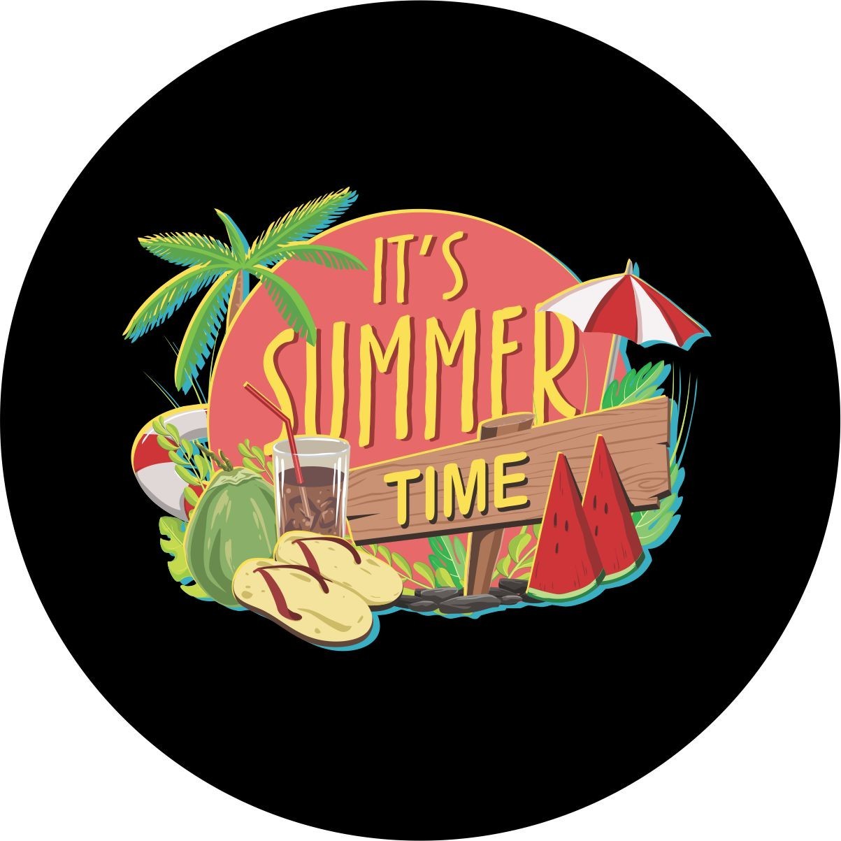 It’s Summer Time Vibes Spare Tire Cover for any make, model & size