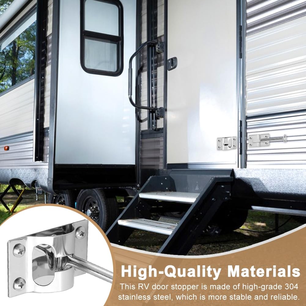 304 Stainless Steel T Style RV Door Holder Entry Catch Latch Hardware