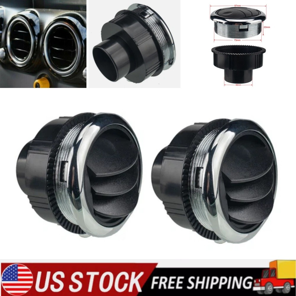 2PCS 46mm Round A/C Air Conditioning Outlet Vent For RV Bus Car Boat Yacht Ship